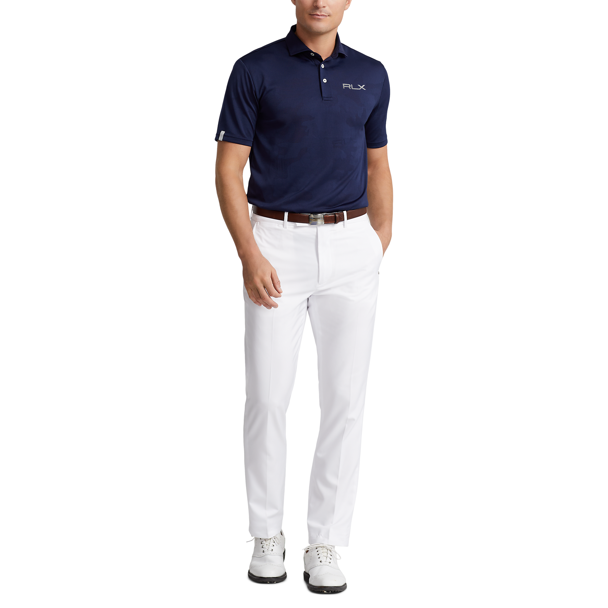 Classic Fit Camo Mesh Men's Short Sleeve Golf Polo Shirt