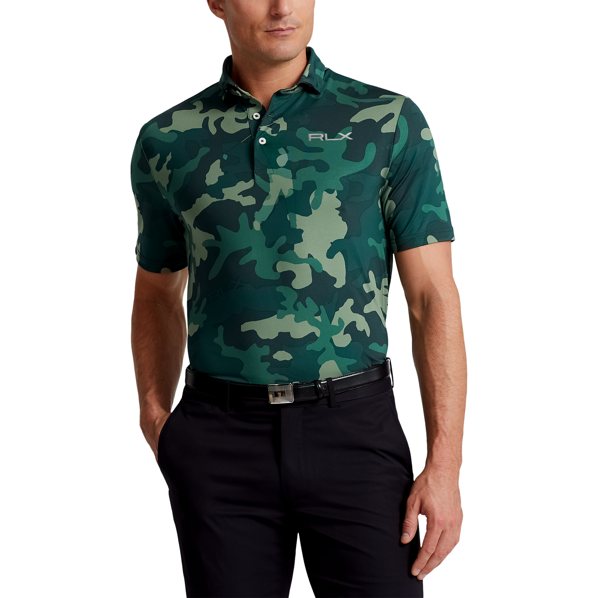 Classic Fit Performance Golf-Camo Polo