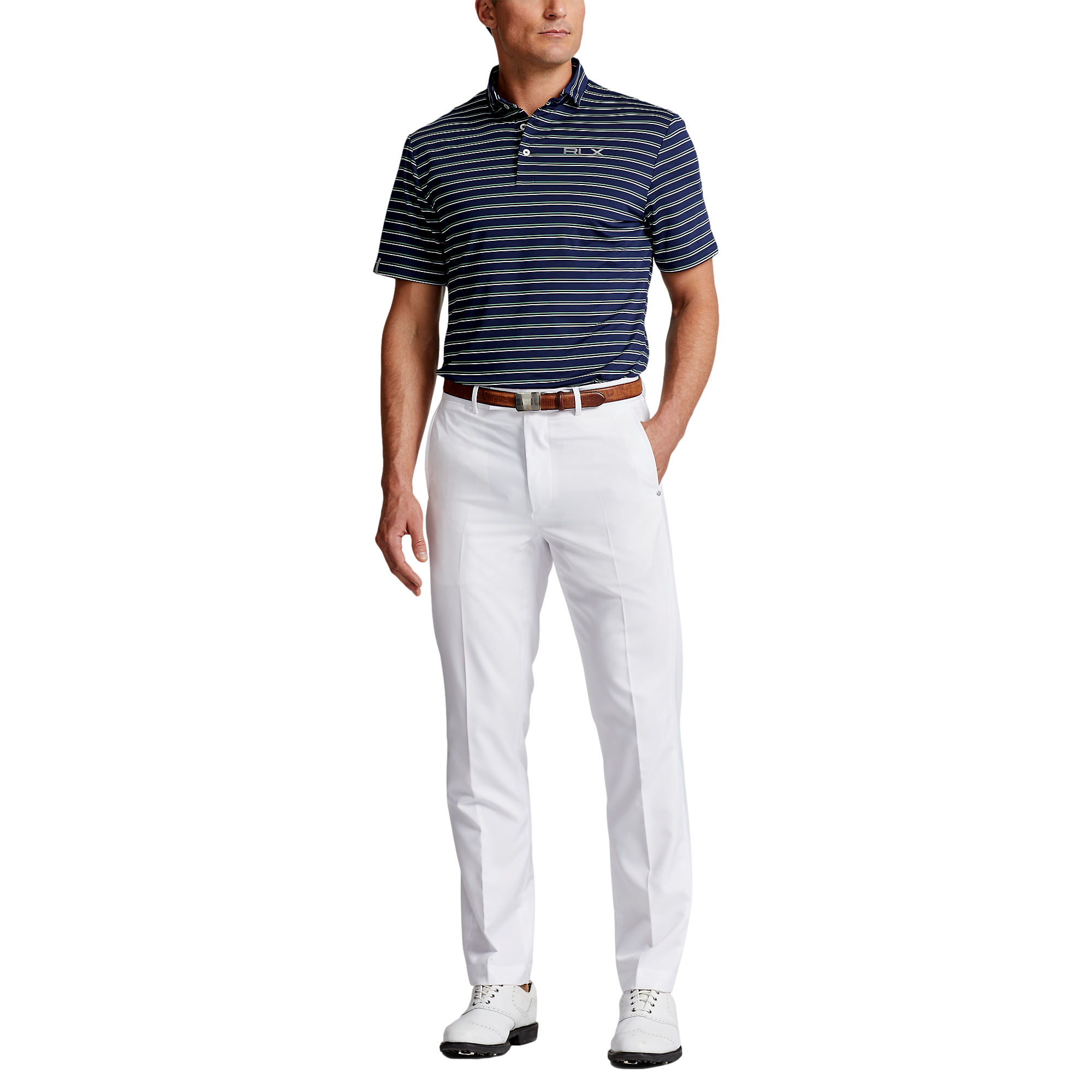 Classic Fit Striped Jersey Polo Shirt