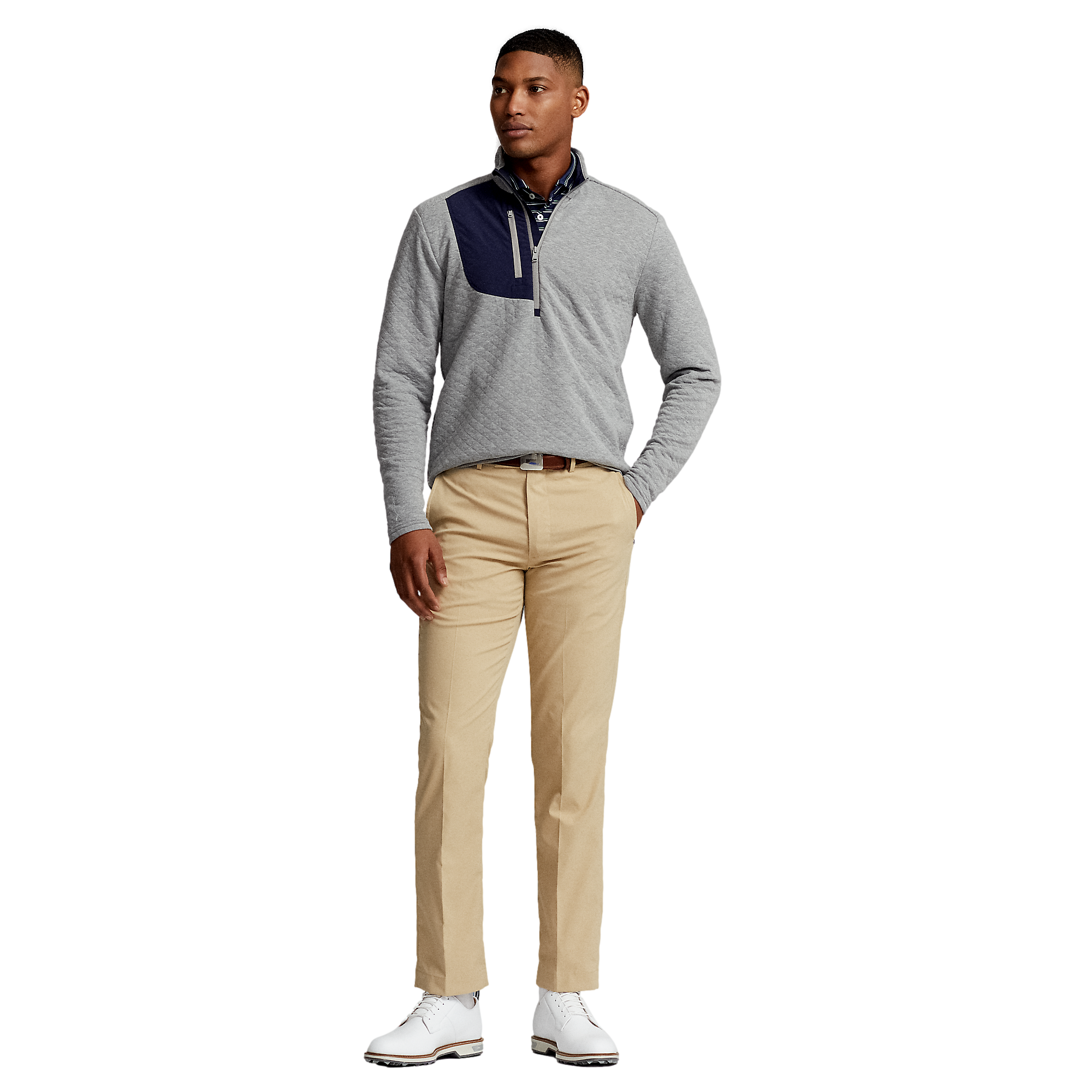 Polo Ralph Lauren RLX Quilted Double-Knit Pullover, Heather Grey, S