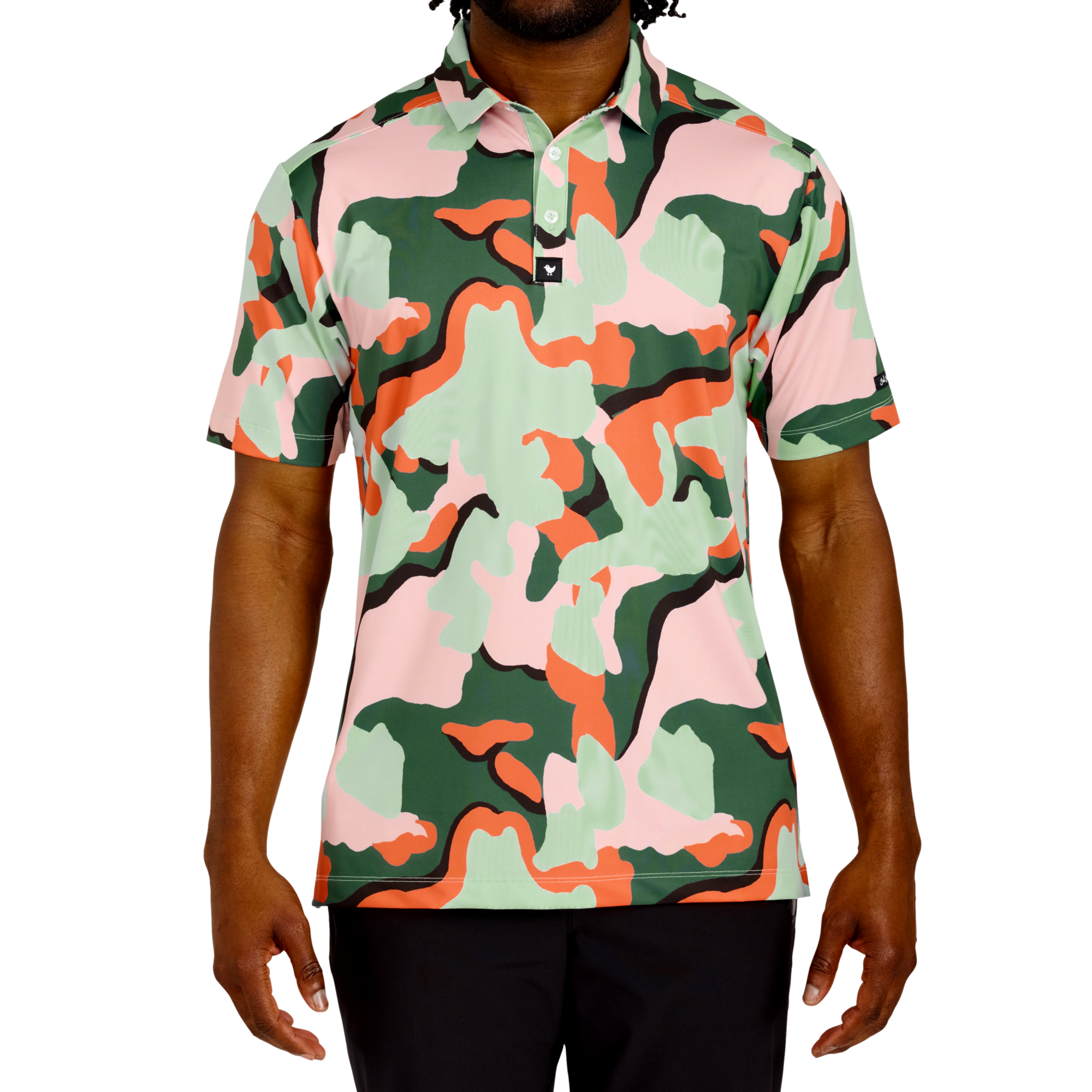 Powel Camo Men's Short Sleeve Golf Polo Shirt