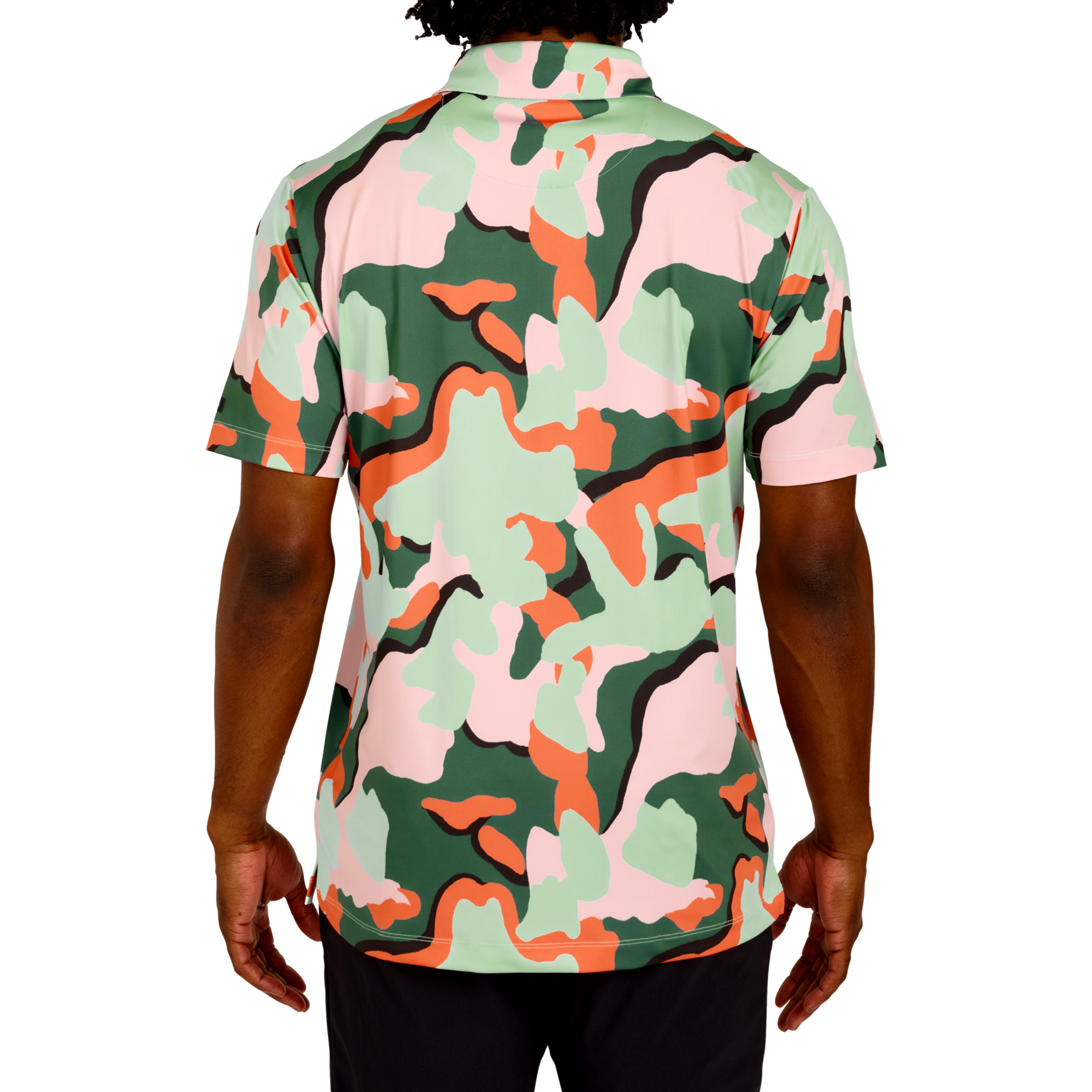 Powel Camo Men's Short Sleeve Golf Polo Shirt