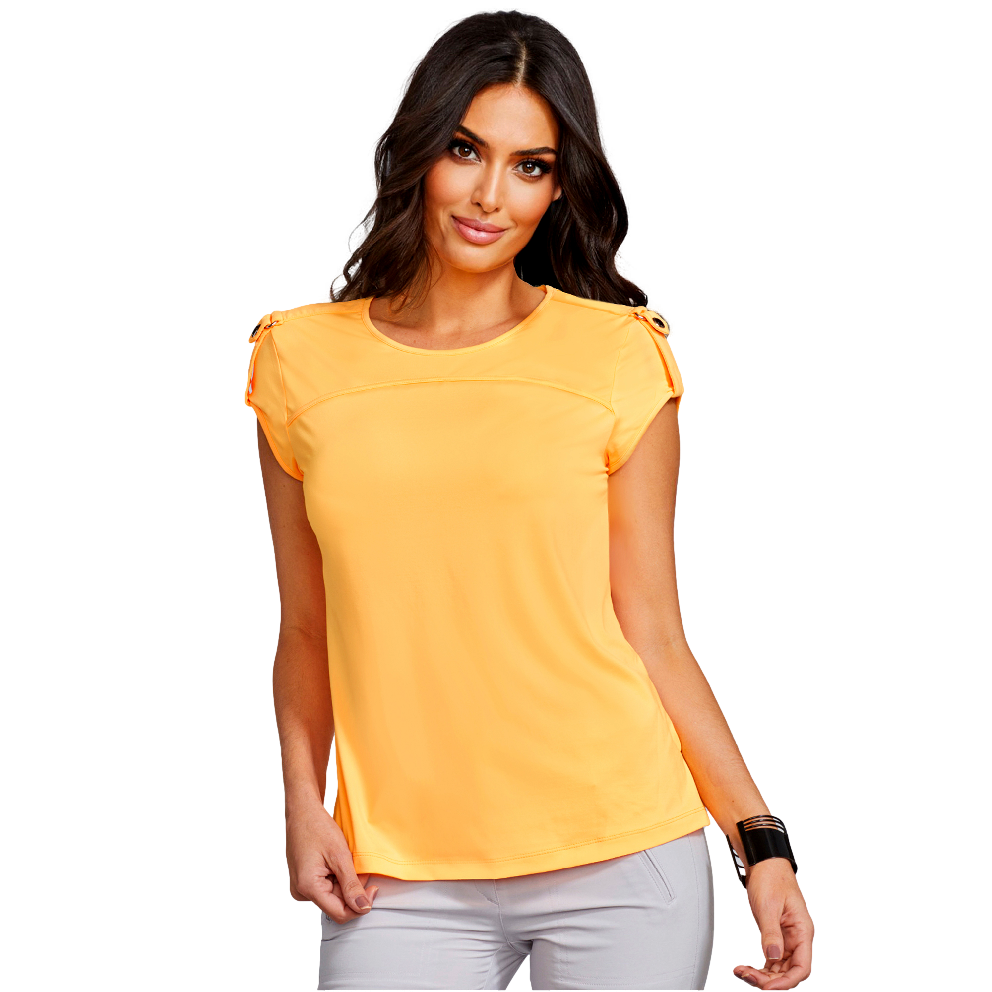 Shoulder Tab Short Sleeve Top