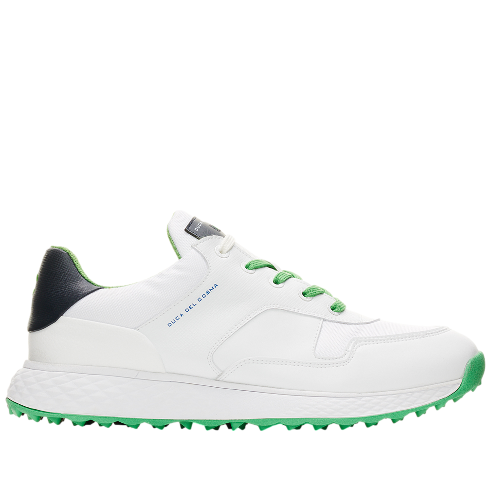 Pagani Men's Golf Shoe, White/Green/Navy, 14 M - Duca Del Cosma Spikeless
