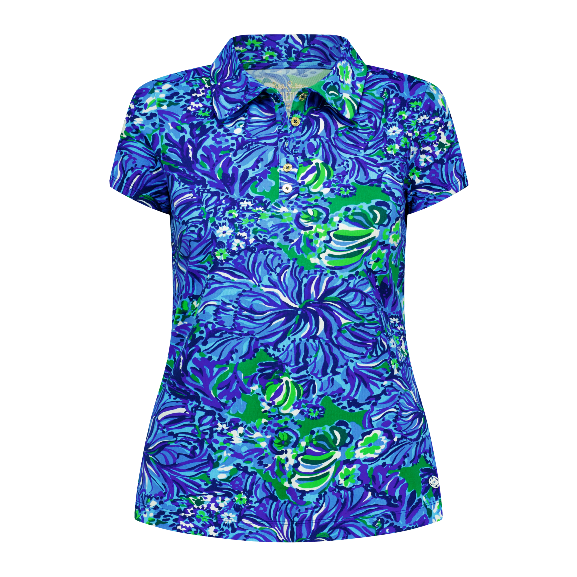 Lilly Pulitzer Frida Scallop Turtle Awe Short Sleeve Polo Shirt PGA TOUR Superstore