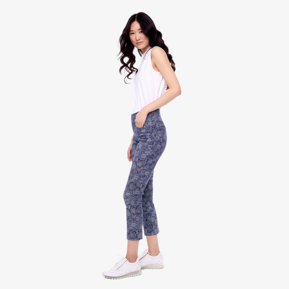 Navy Roses 28" Pull On Pant