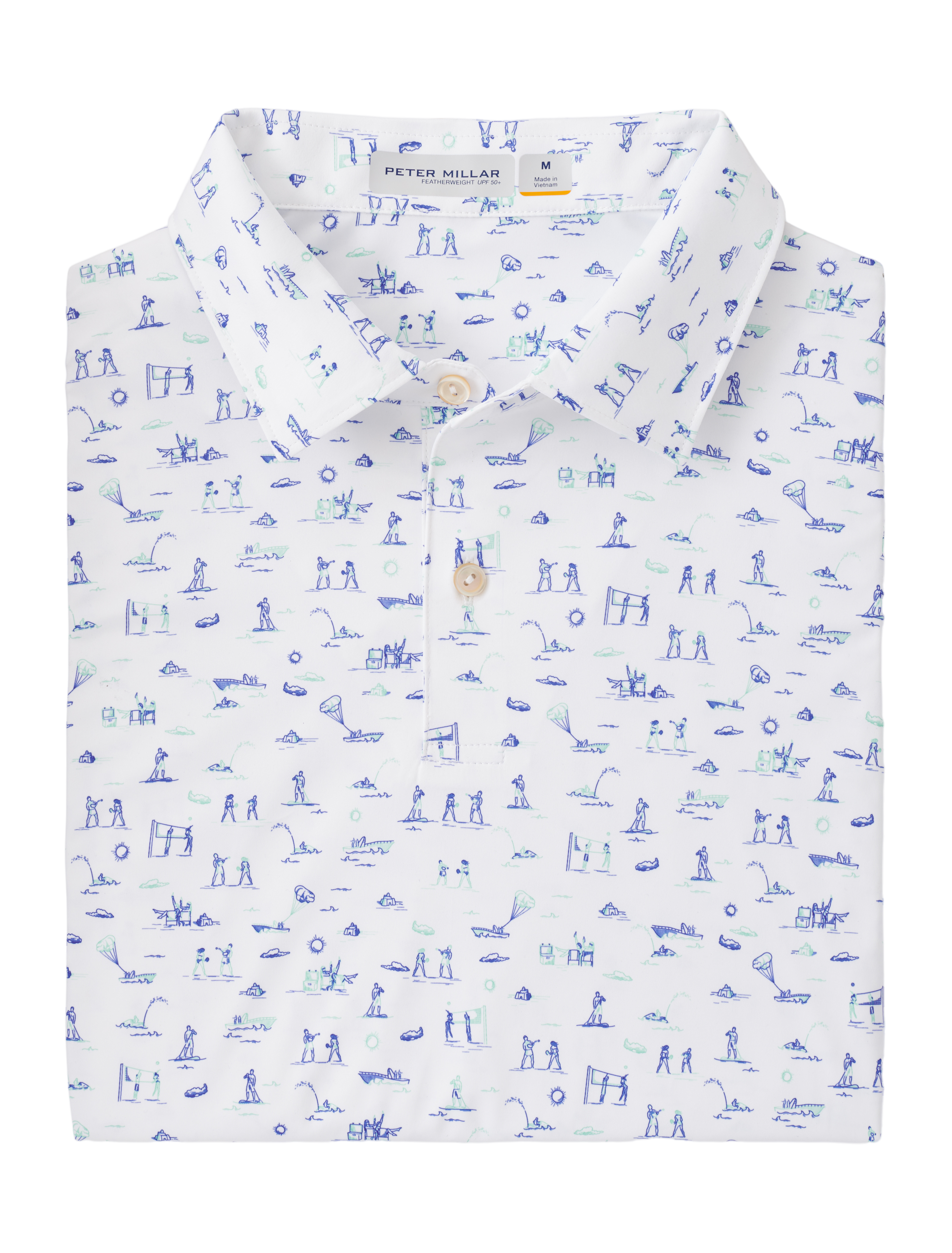 Beach Sports Men's Short Sleeve Golf Polo Shirt