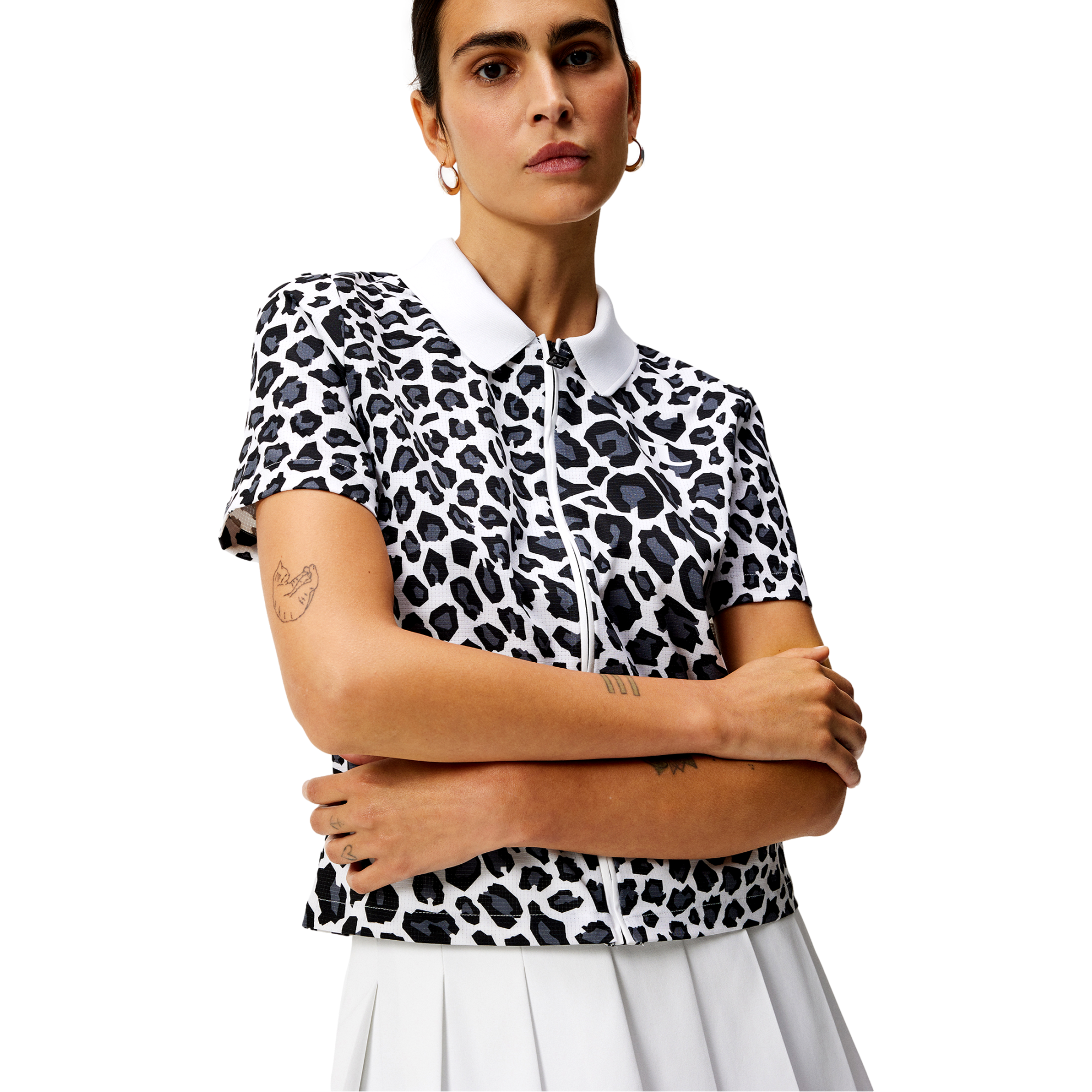 Violette Leopard Short Sleeve Polo Shirt