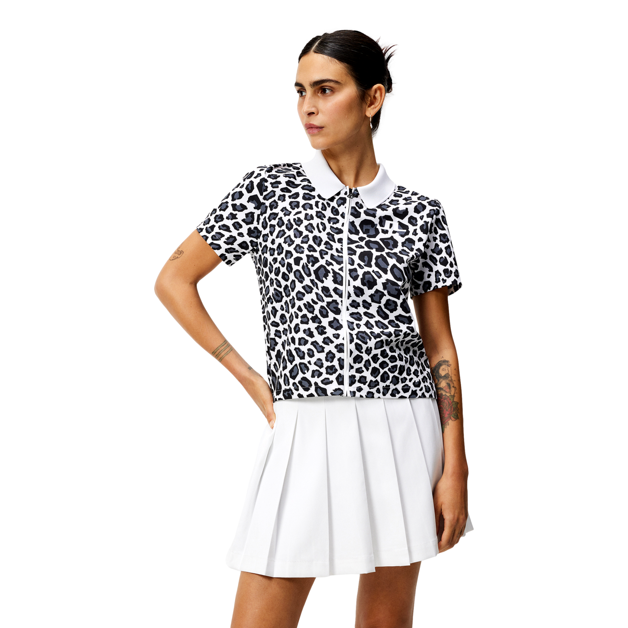 Violette Leopard Short Sleeve Polo Shirt