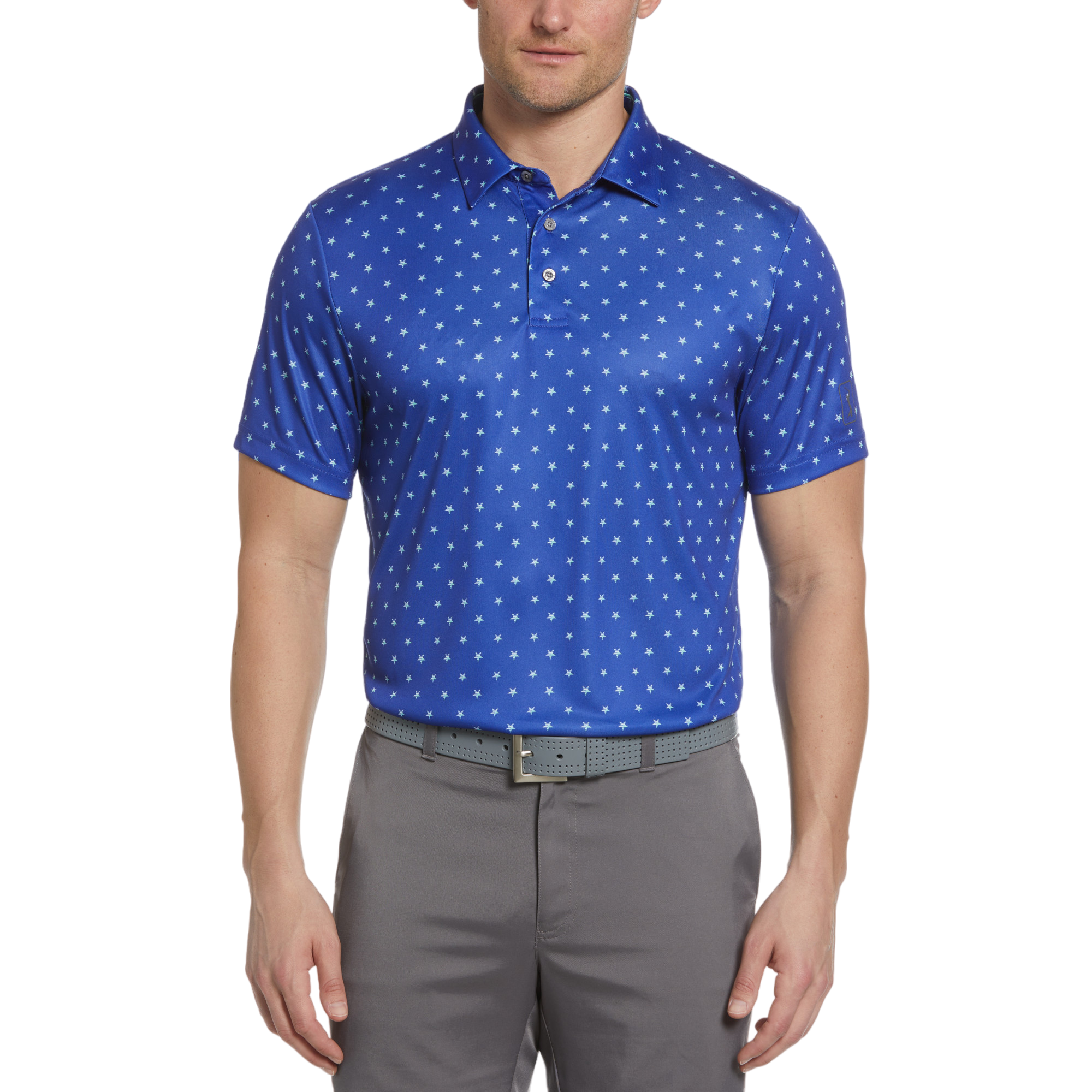 Men's Printed Golf Shirts-Patriotic Star