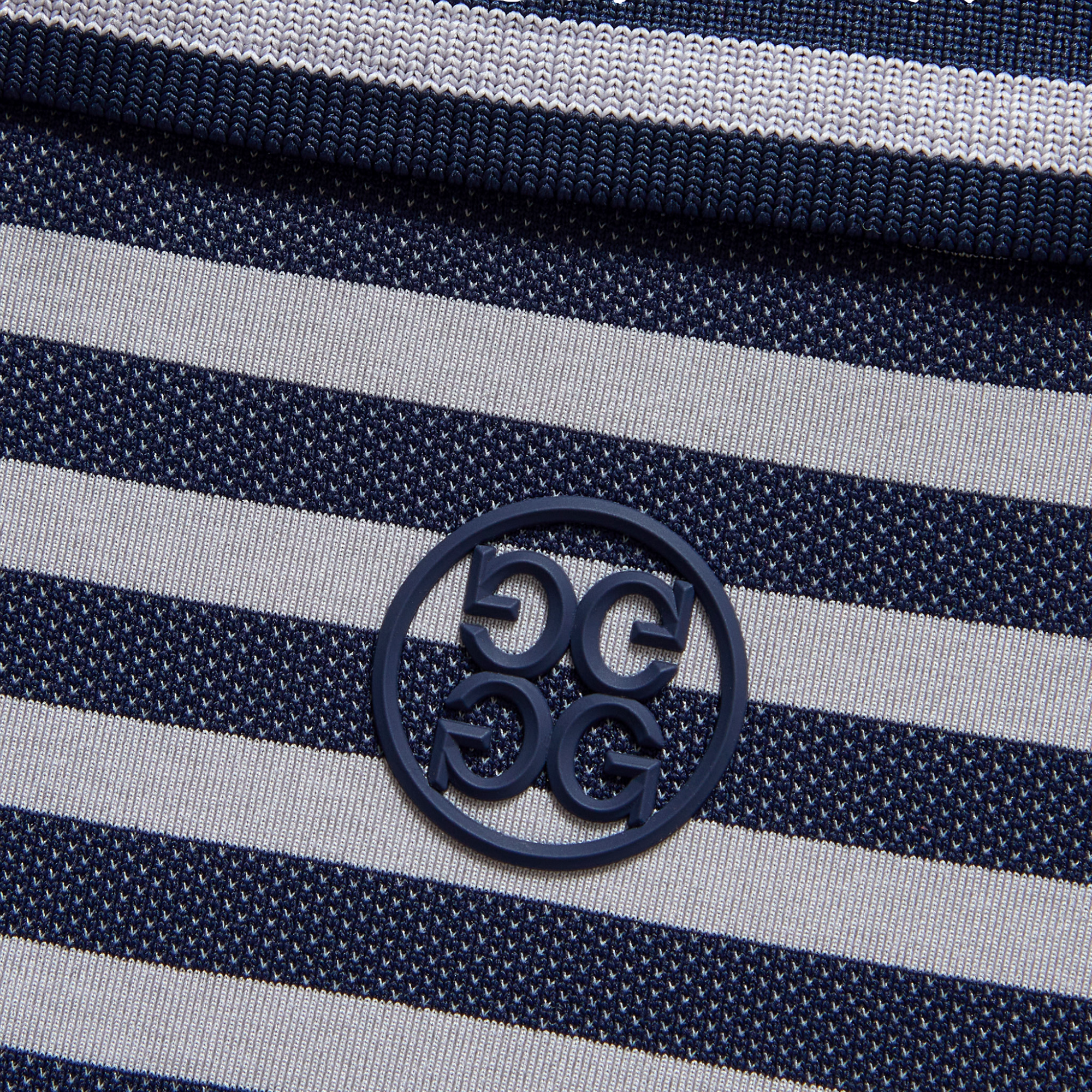 Perforated Stripe Men's Short Sleeve Golf Polo Shirt