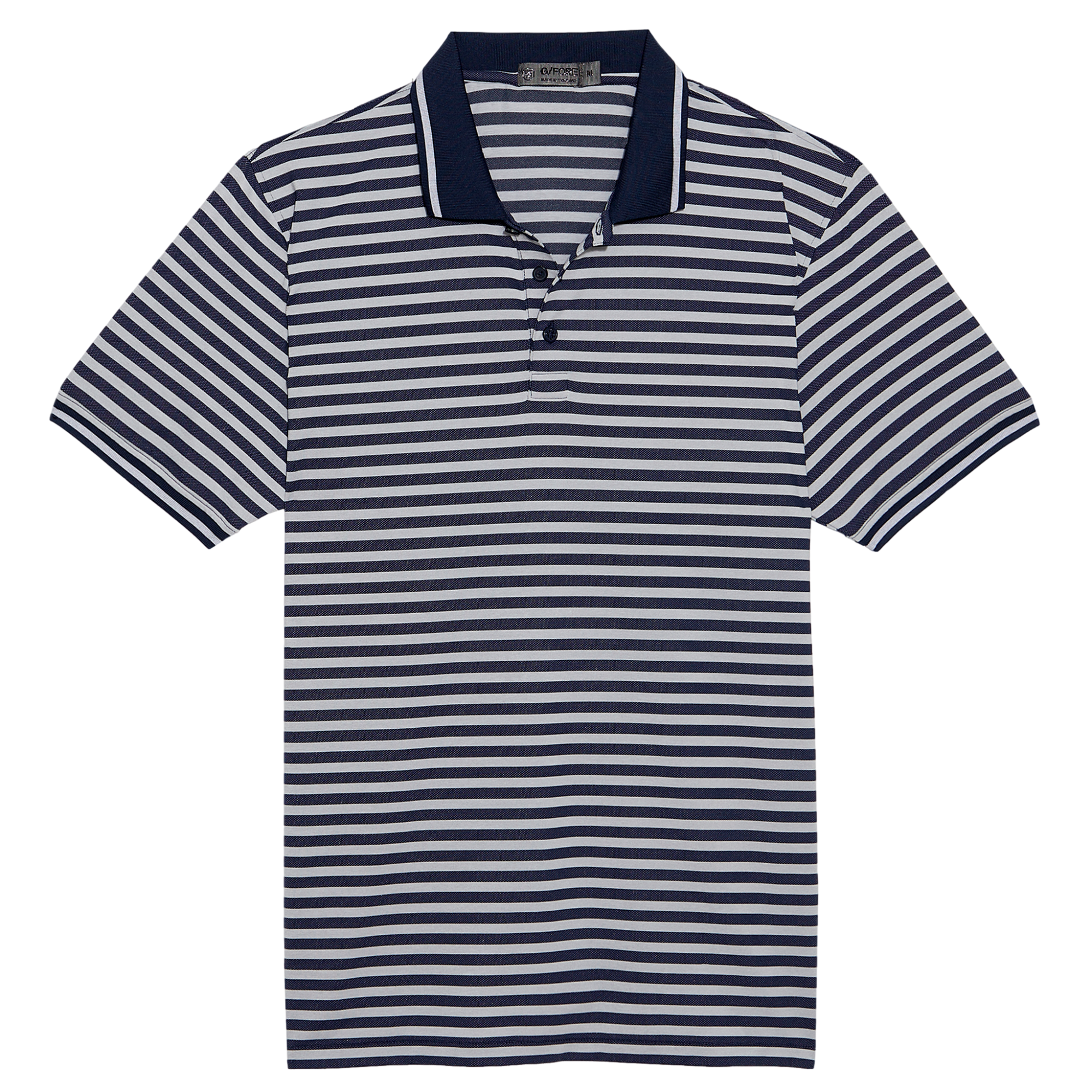 Perforated Stripe Men's Short Sleeve Golf Polo Shirt