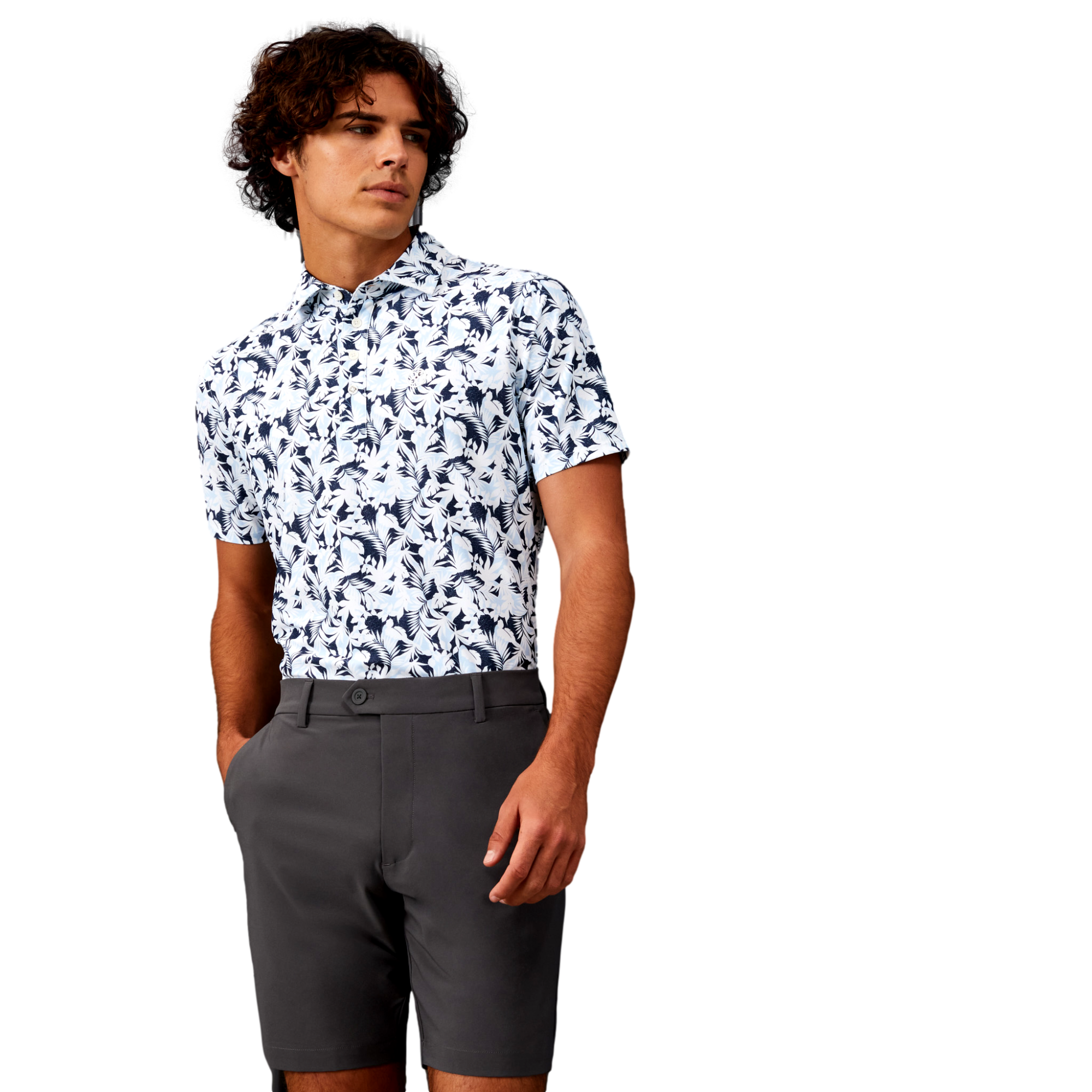 Palm Fronds Men's Short Sleeve Golf Polo Shirt