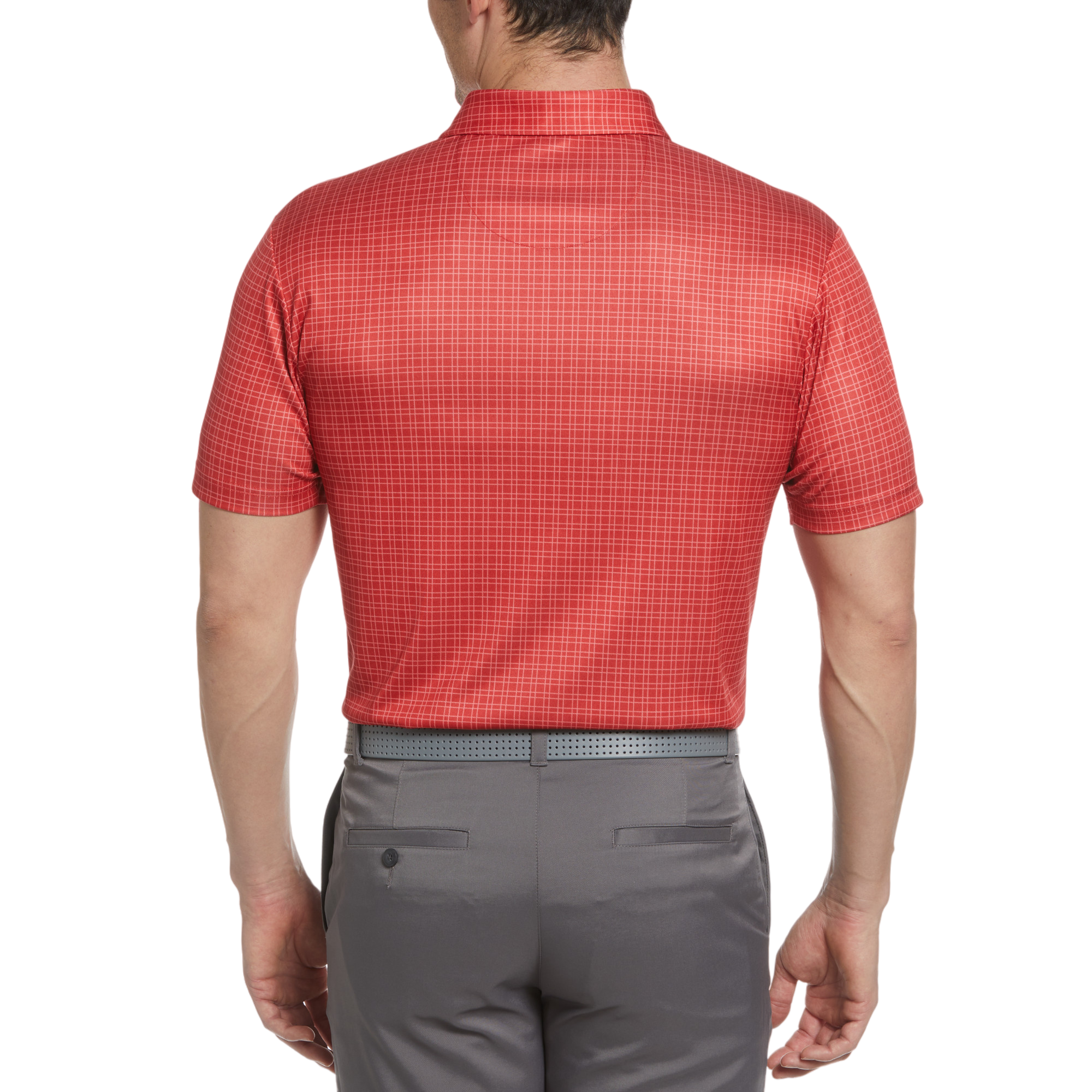 Check Print Men's Short Sleeve Golf Polo Shirt