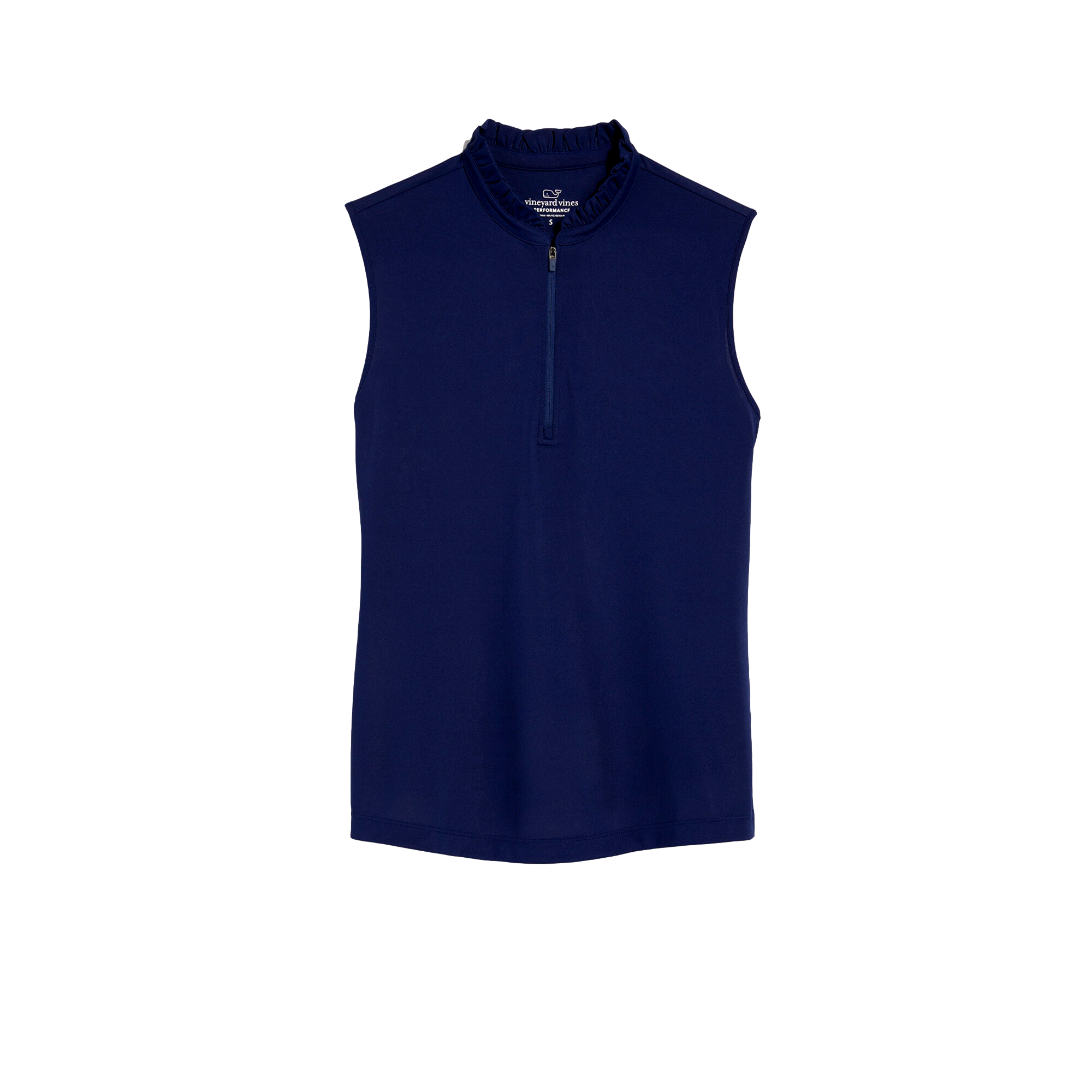Ruffled Sleeveless Polo Shirt