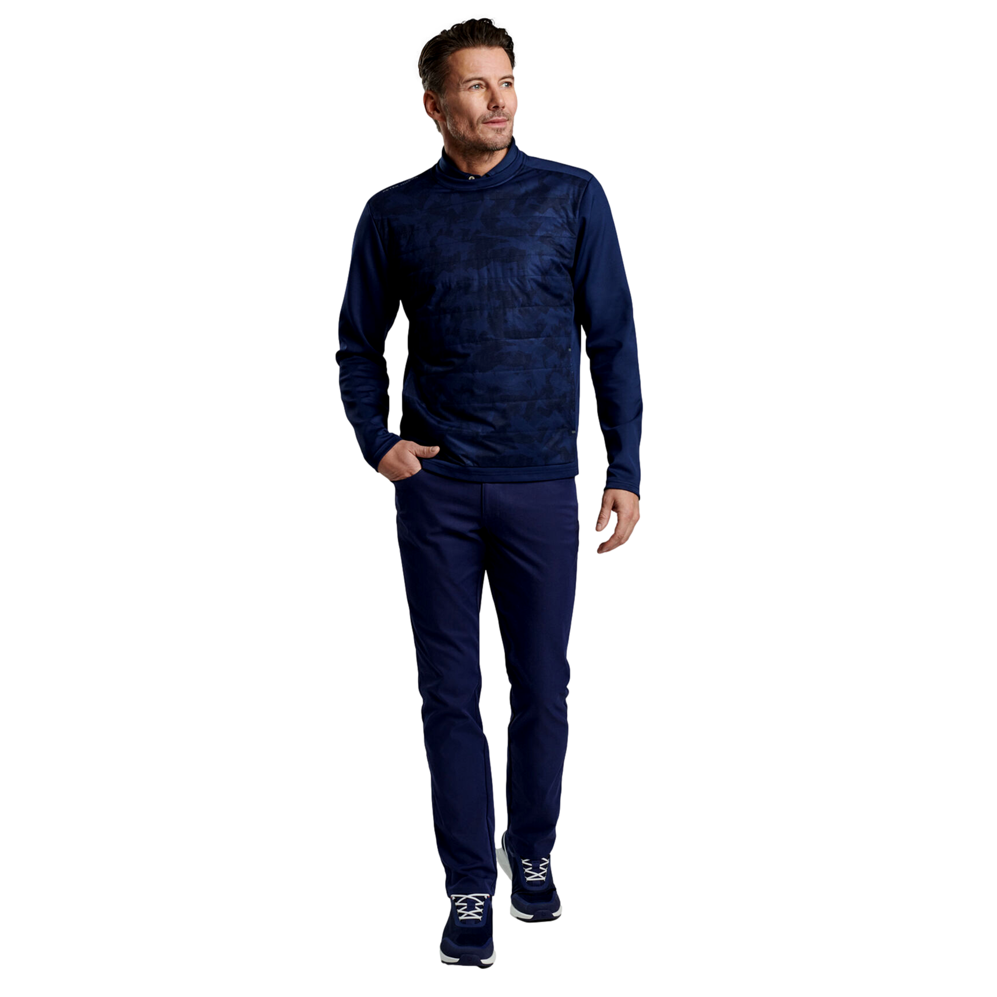 Bond Elite Brushstroke Camo Men's Crewneck Golf Sweater
