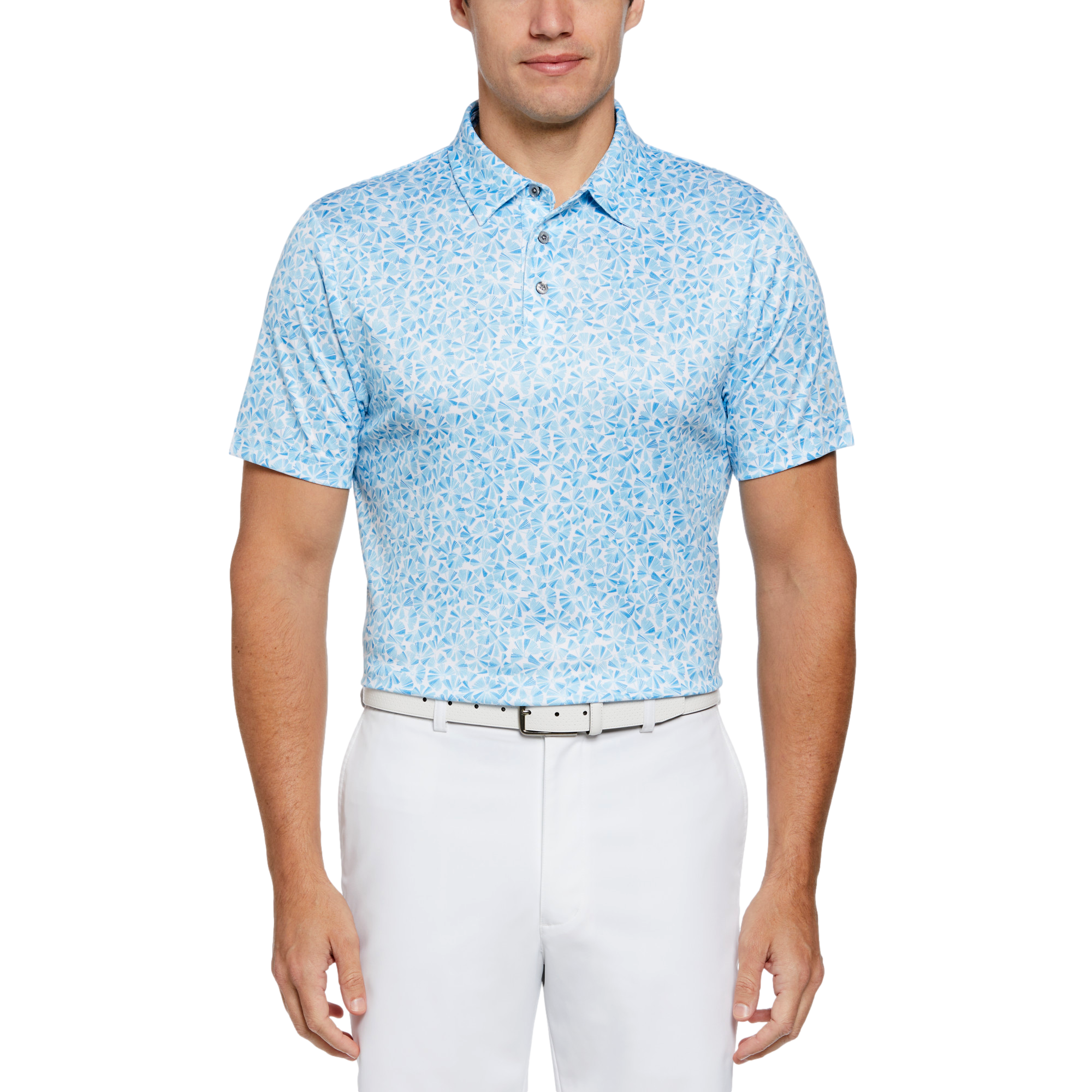 Organic Texture Print Men's Short Sleeve Golf Polo Shirt