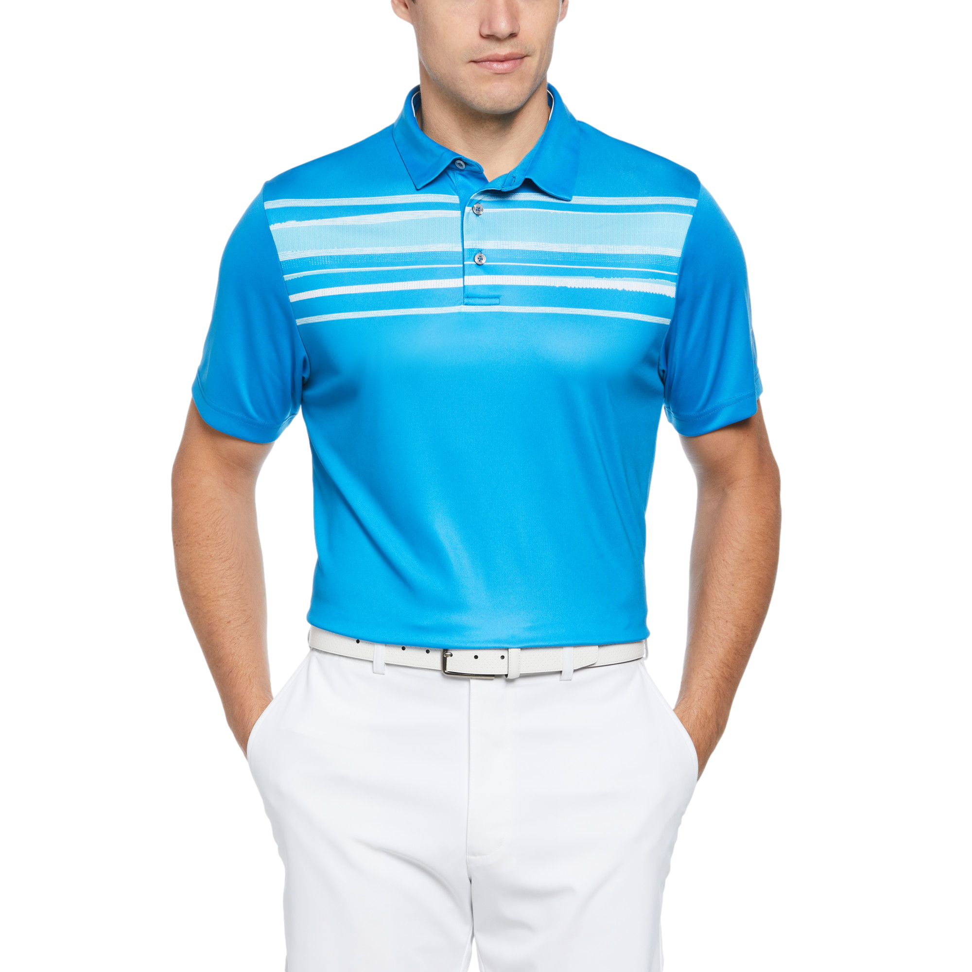 Terrain Chest Print Men's Short Sleeve Golf Polo Shirt
