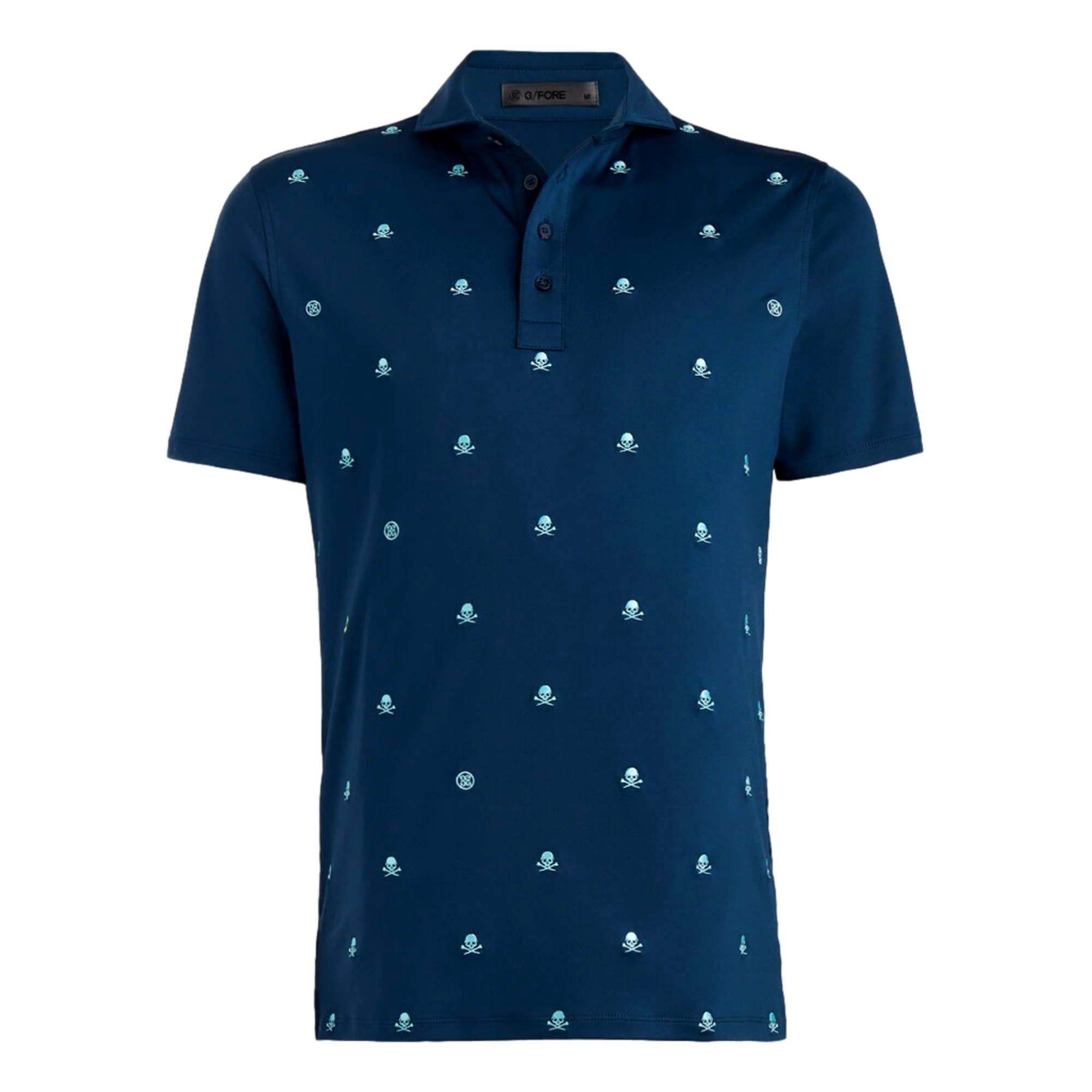 Embroidered Skull & Tee Tech Jersey Golf Polo