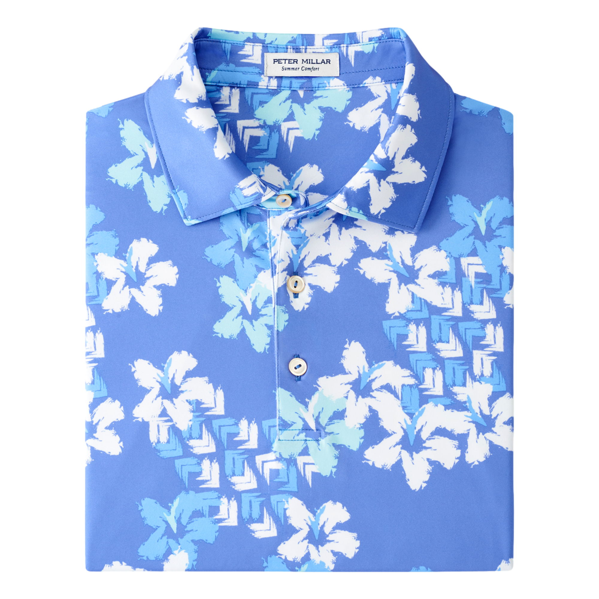 Abstract Floral Jersey Polo