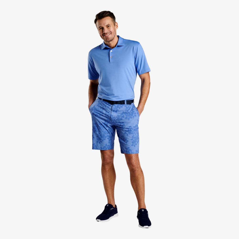 Peter Millar Abstract Floral Performance Golf Polo - Blue Peter Millar Abstract Floral Performance Golf Polo - Blue