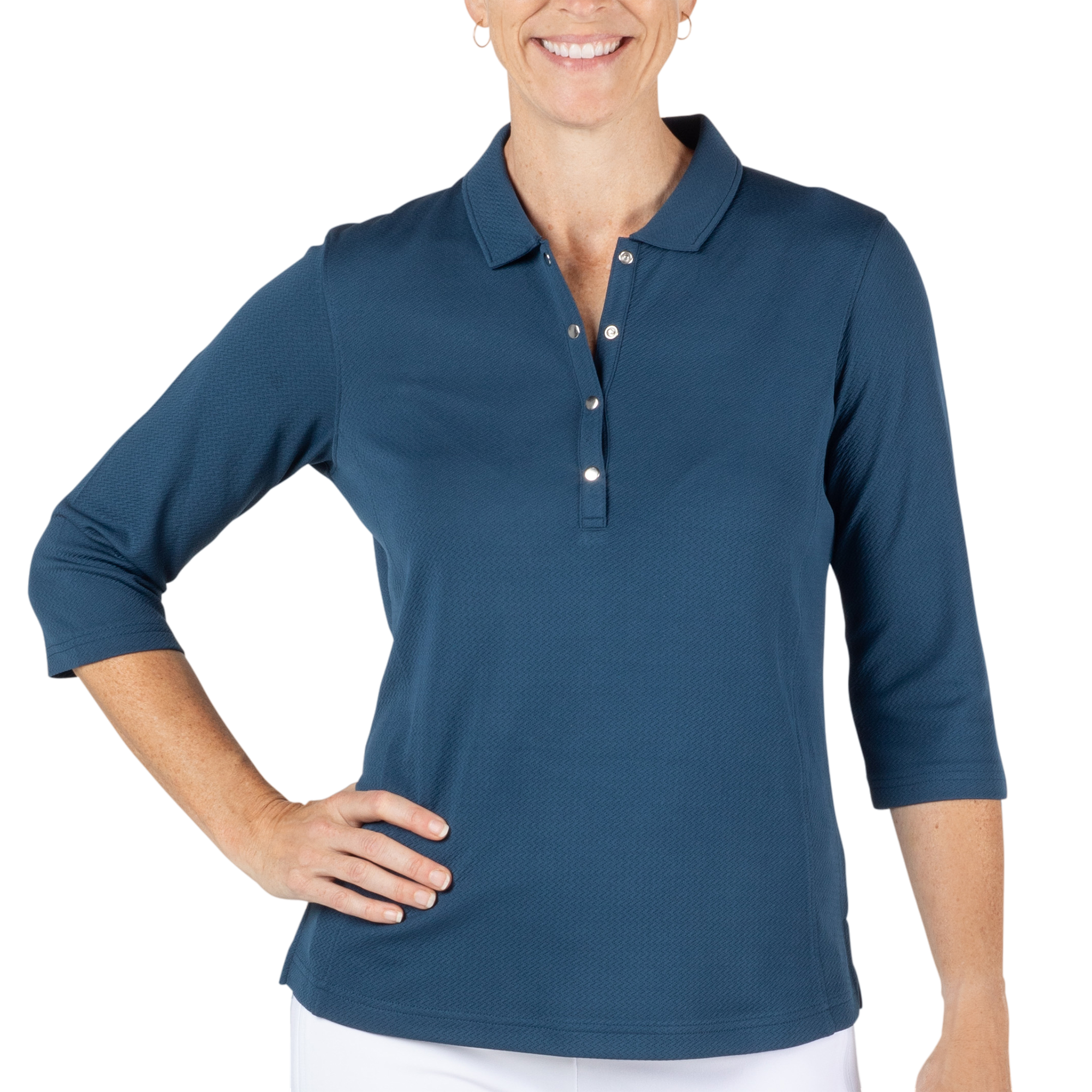 Women’s Textured 3/4 Sleeve Polo