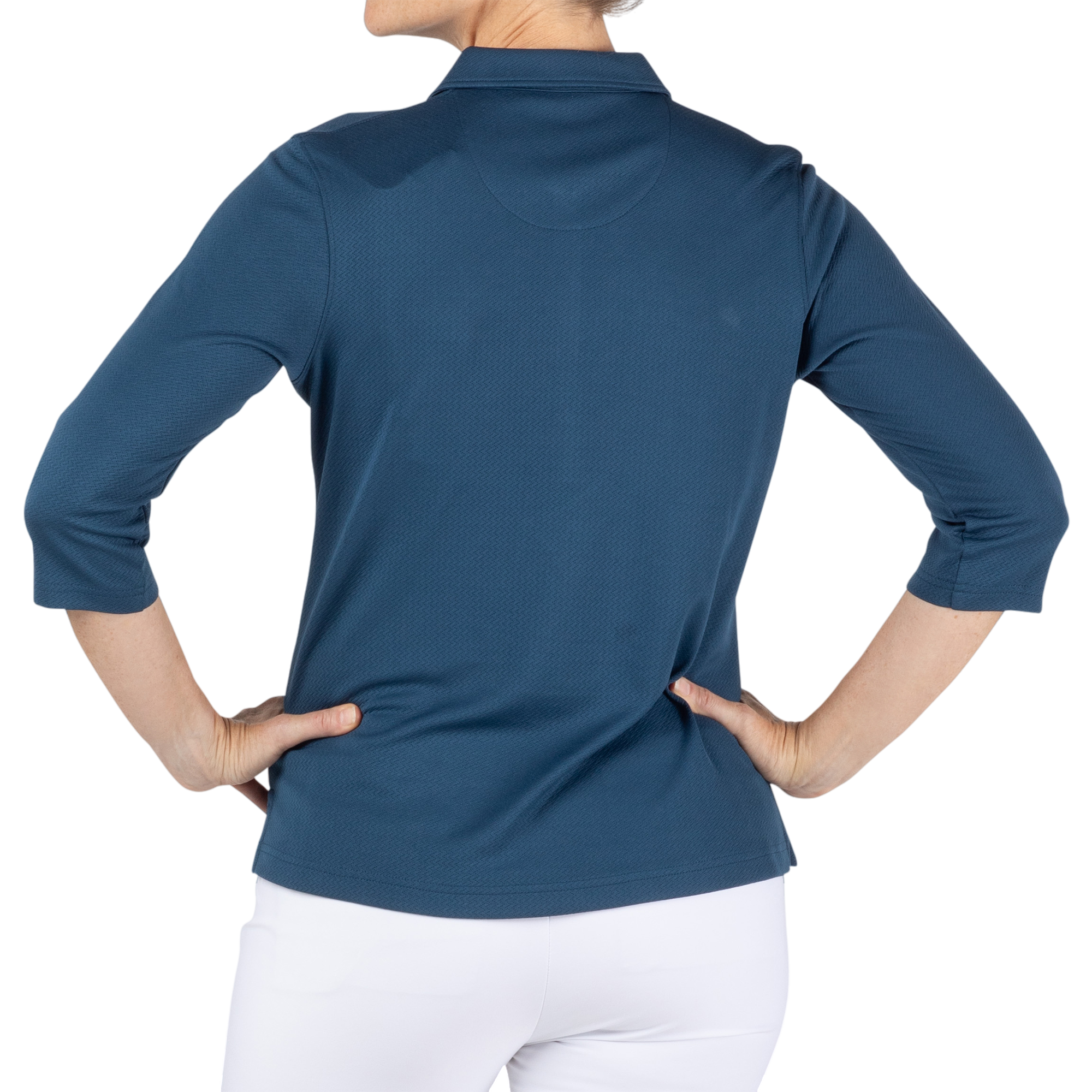 Women&rsquo;s Textured 3/4 Sleeve Polo
