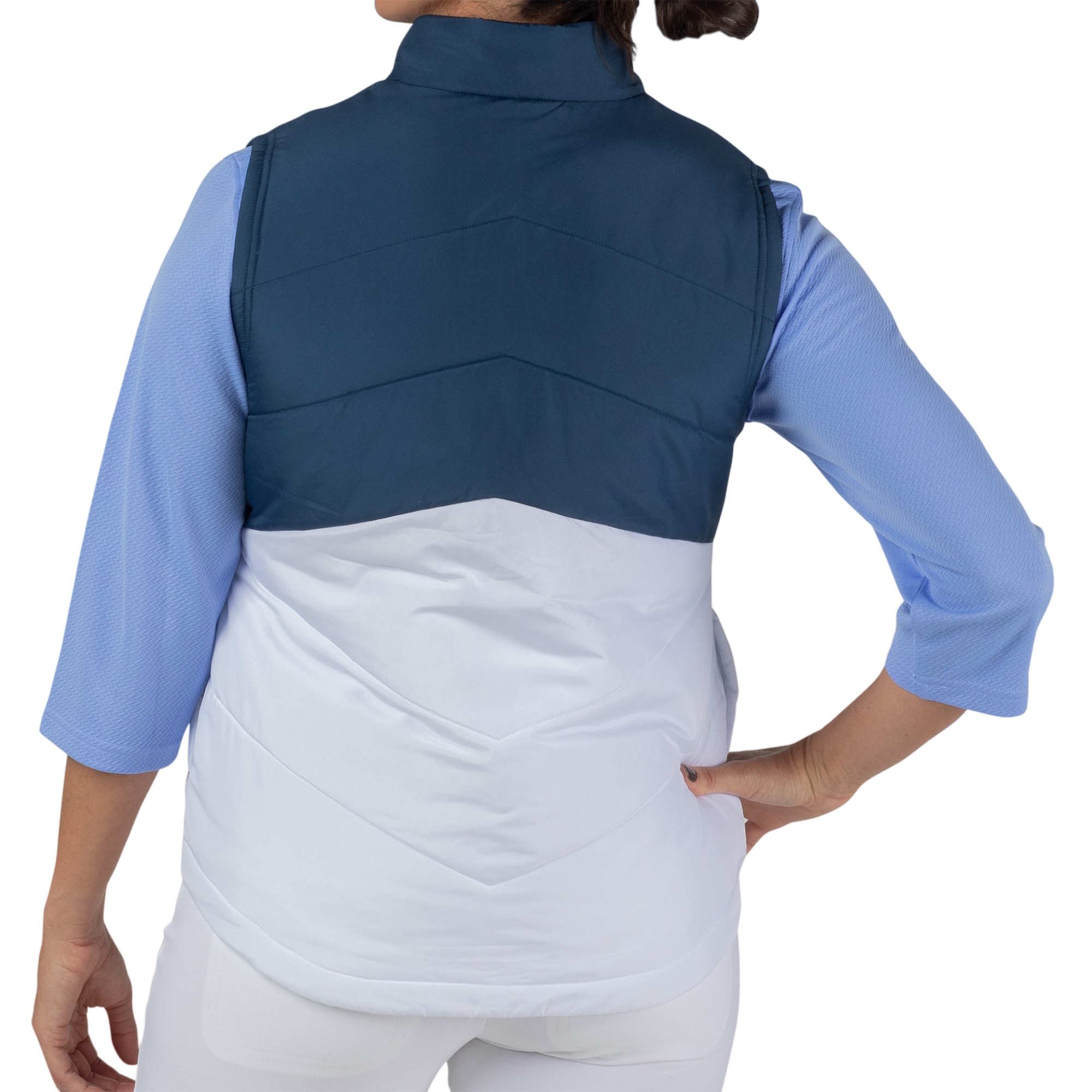 Colorblock Quilted Full Zip Vest