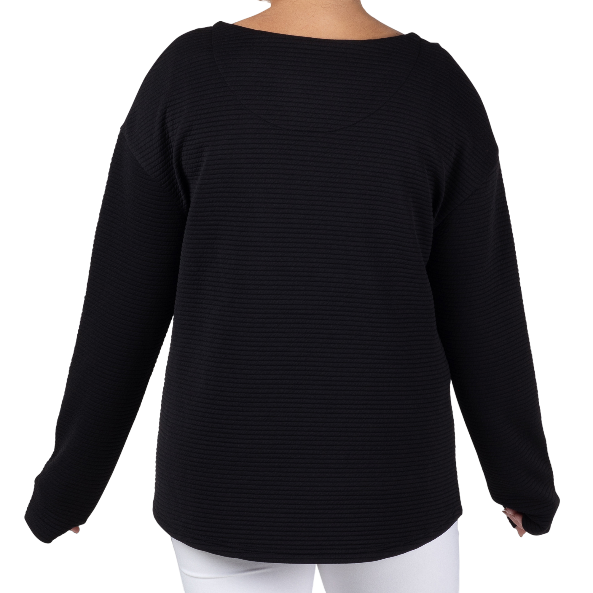 Quilted Boat Neck Women's Long Sleeve Golf Shirt