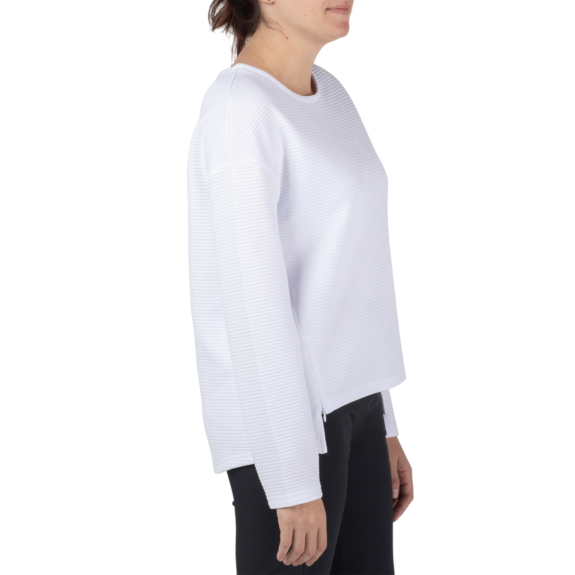 Quilted Boat Neck Women's Long Sleeve Golf Shirt