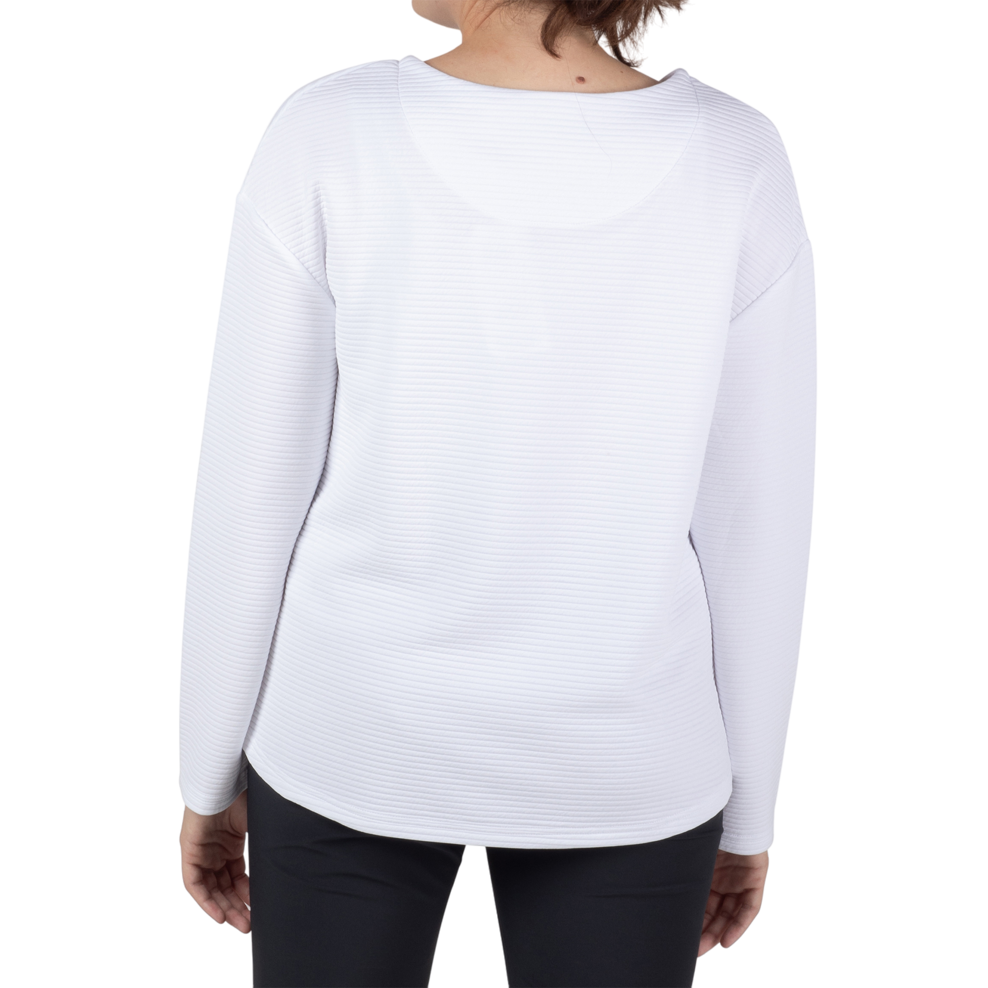 Quilted Boat Neck Women's Long Sleeve Golf Shirt