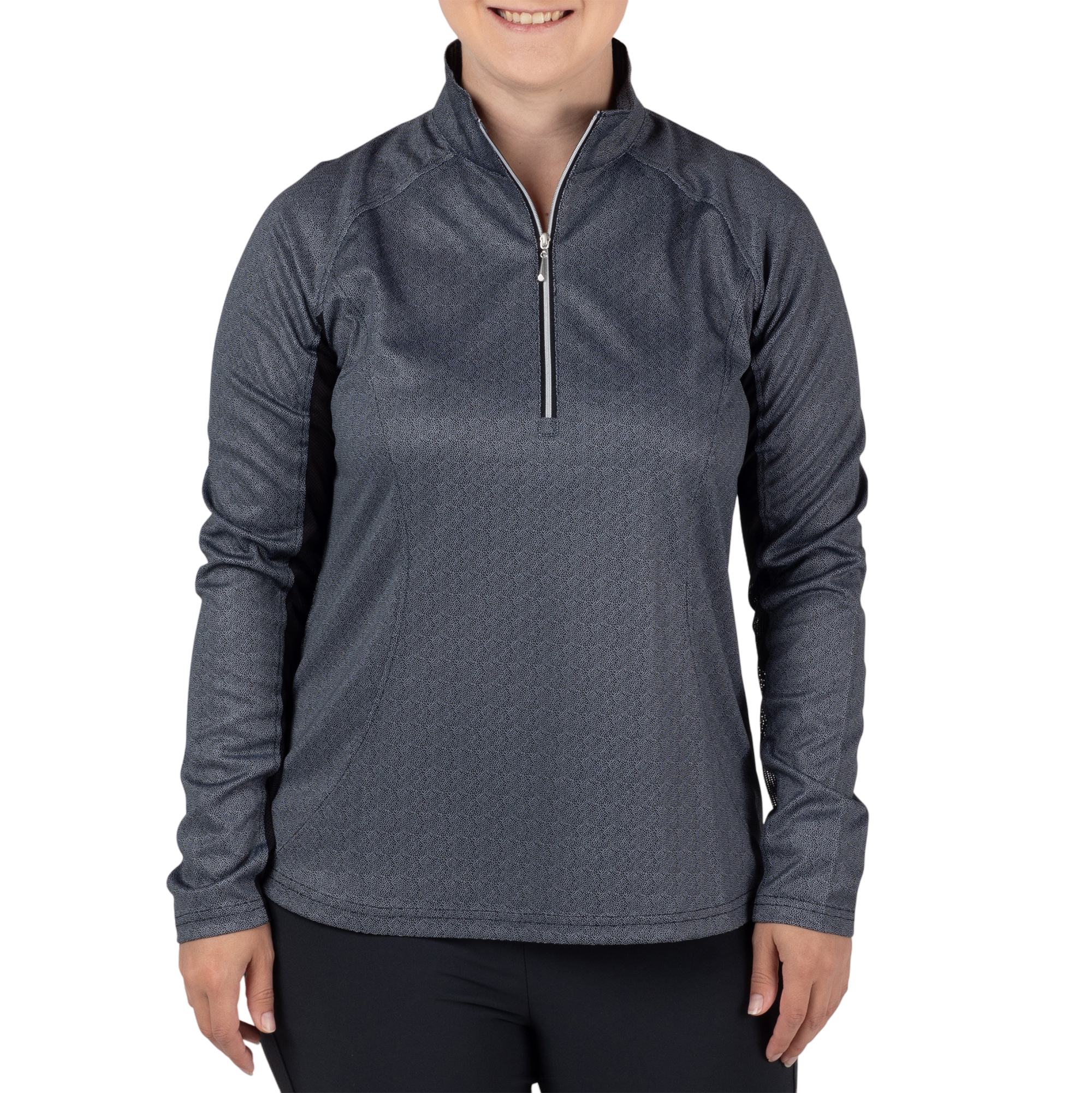 Polka Dot Quarter Zip Pull Over