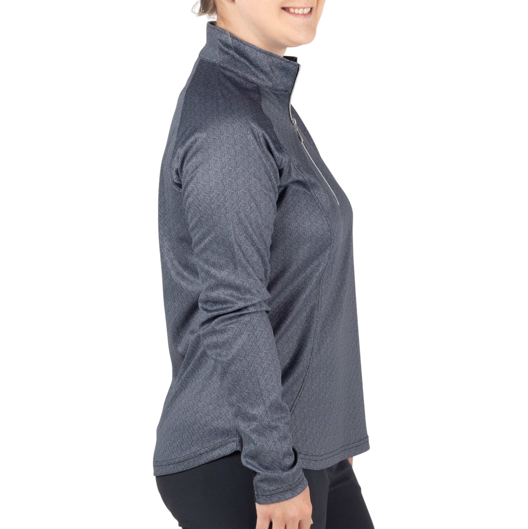 Polka Dot Quarter Zip Pull Over