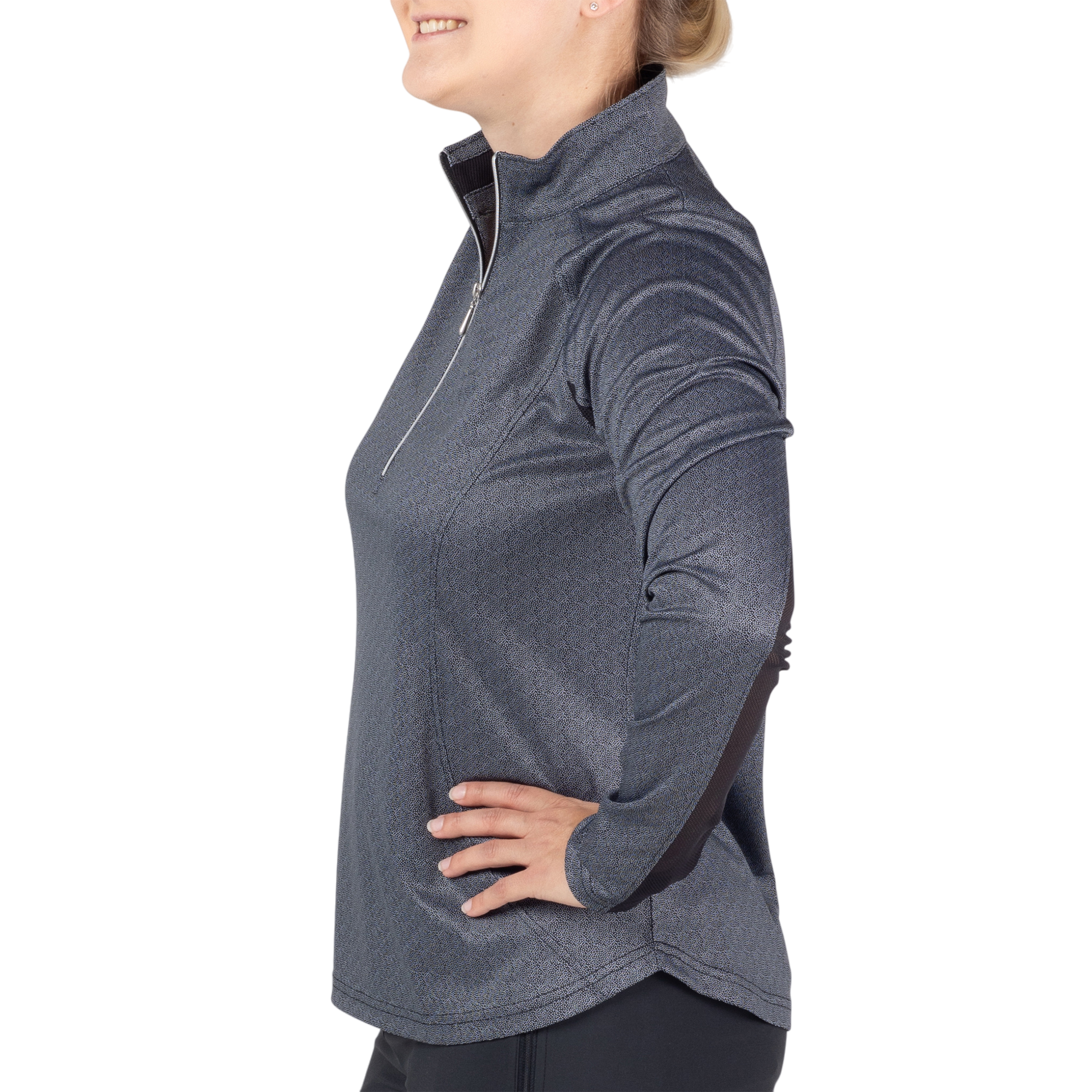 Polka Dot Quarter Zip Pull Over