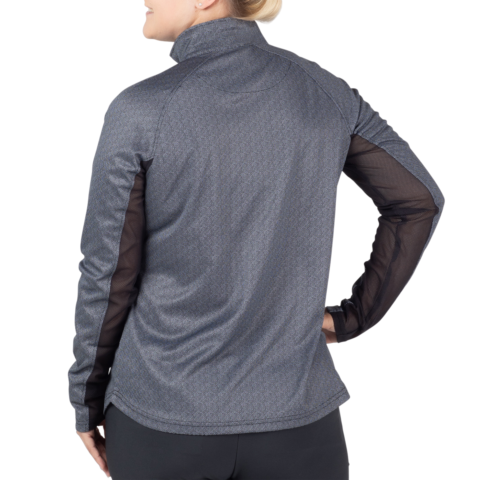 Polka Dot Quarter Zip Pull Over