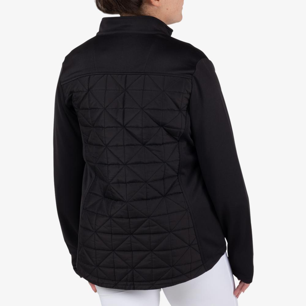 Mixed Media Quilted Full Zip Jacket