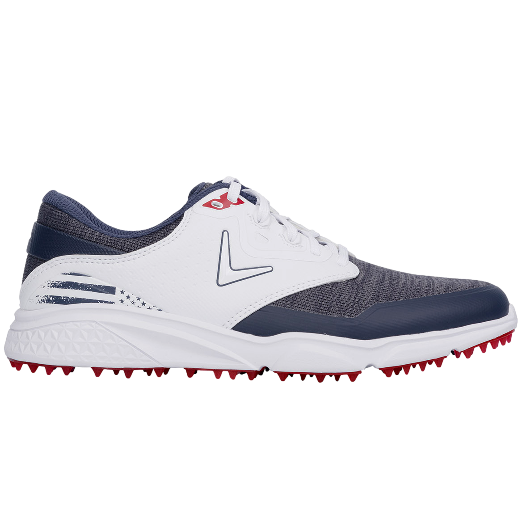Coronado v3 SL Men's Golf Shoe, Red/White/Blue, 9 M - Callaway Spikeless