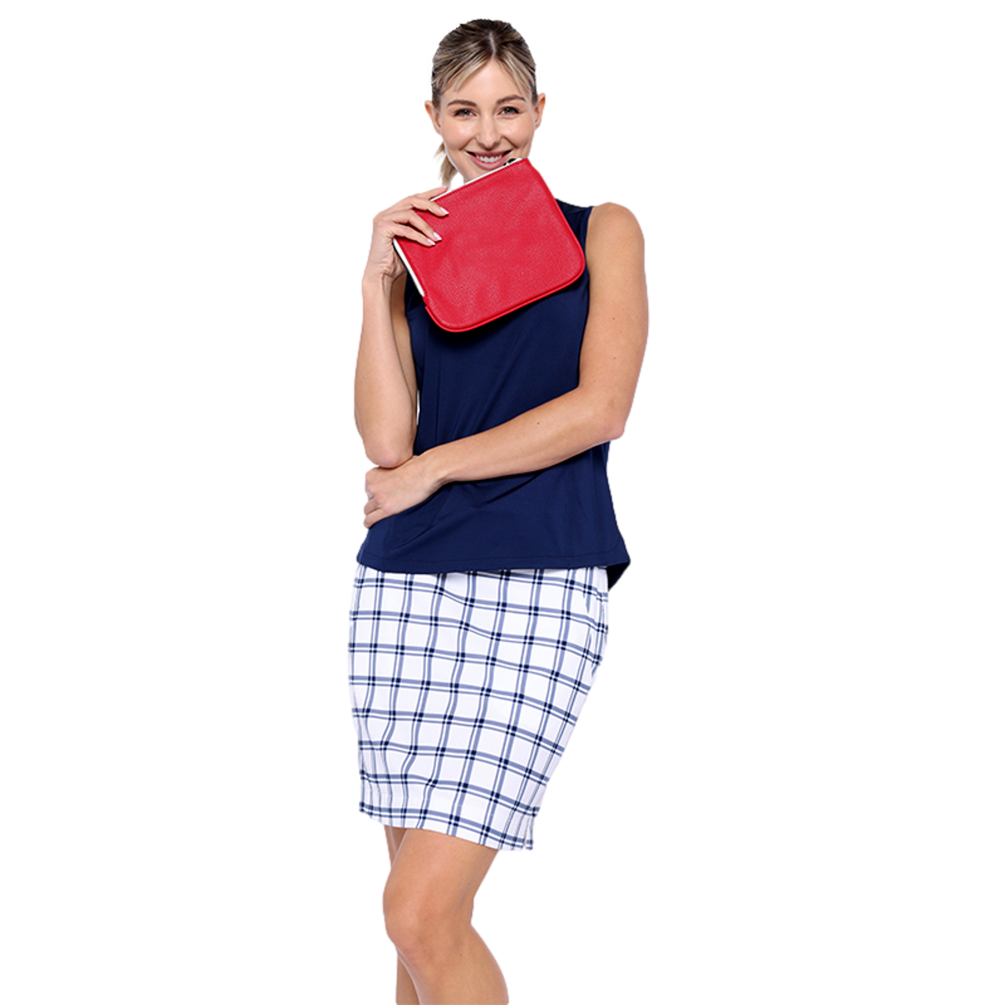 Longline Plaid Woven Women's 18" Golf Skort