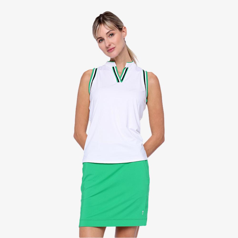Serena Contrast Trim Sleeveless Polo Shirt