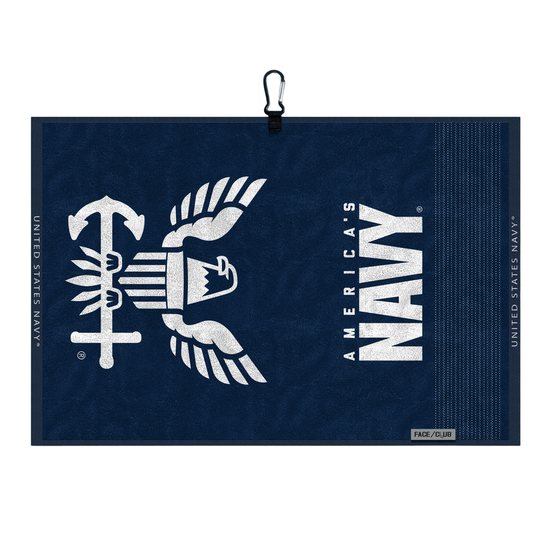 Navy Face/Club Jacquard Towel