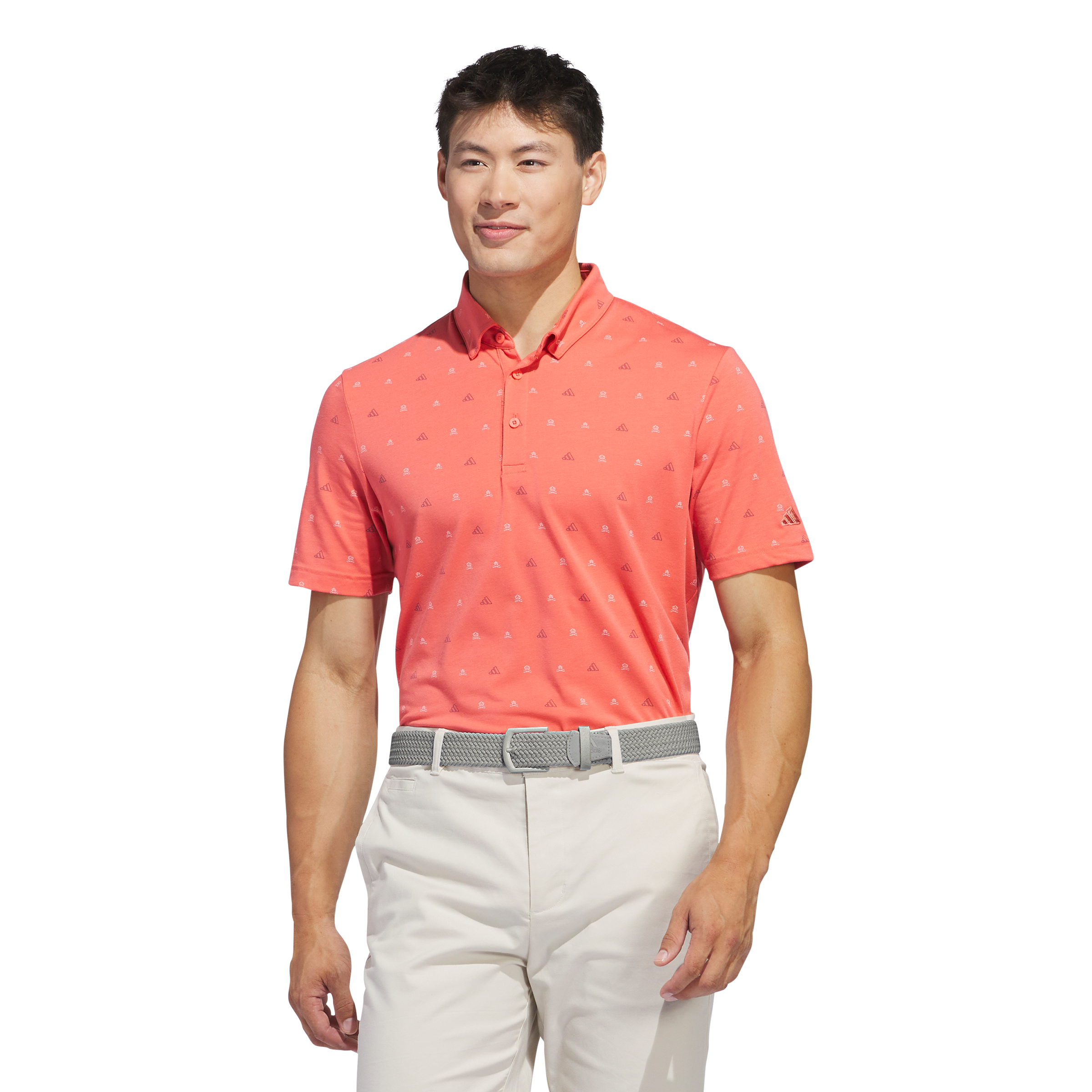 adidas Go-To Mini-Crest Print Polo Shirt | PGA TOUR Superstore