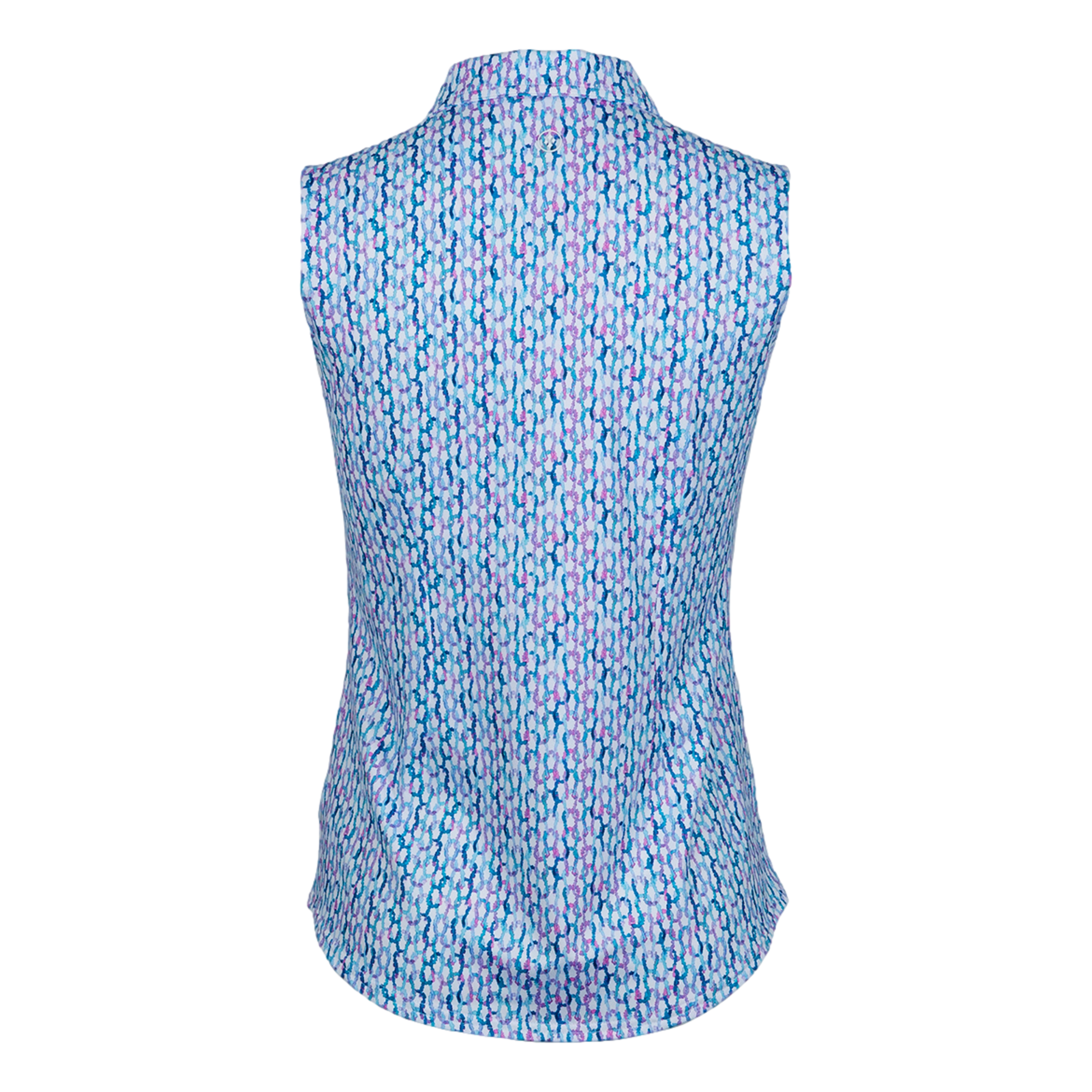 Chain Link Sleeveless Polo Shirt