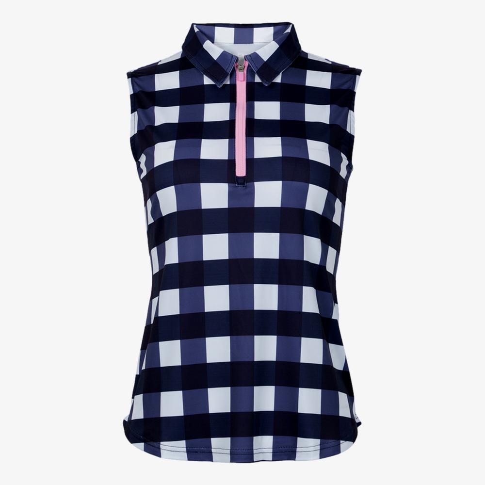Checkerboard Sleeveless Polo Shirt