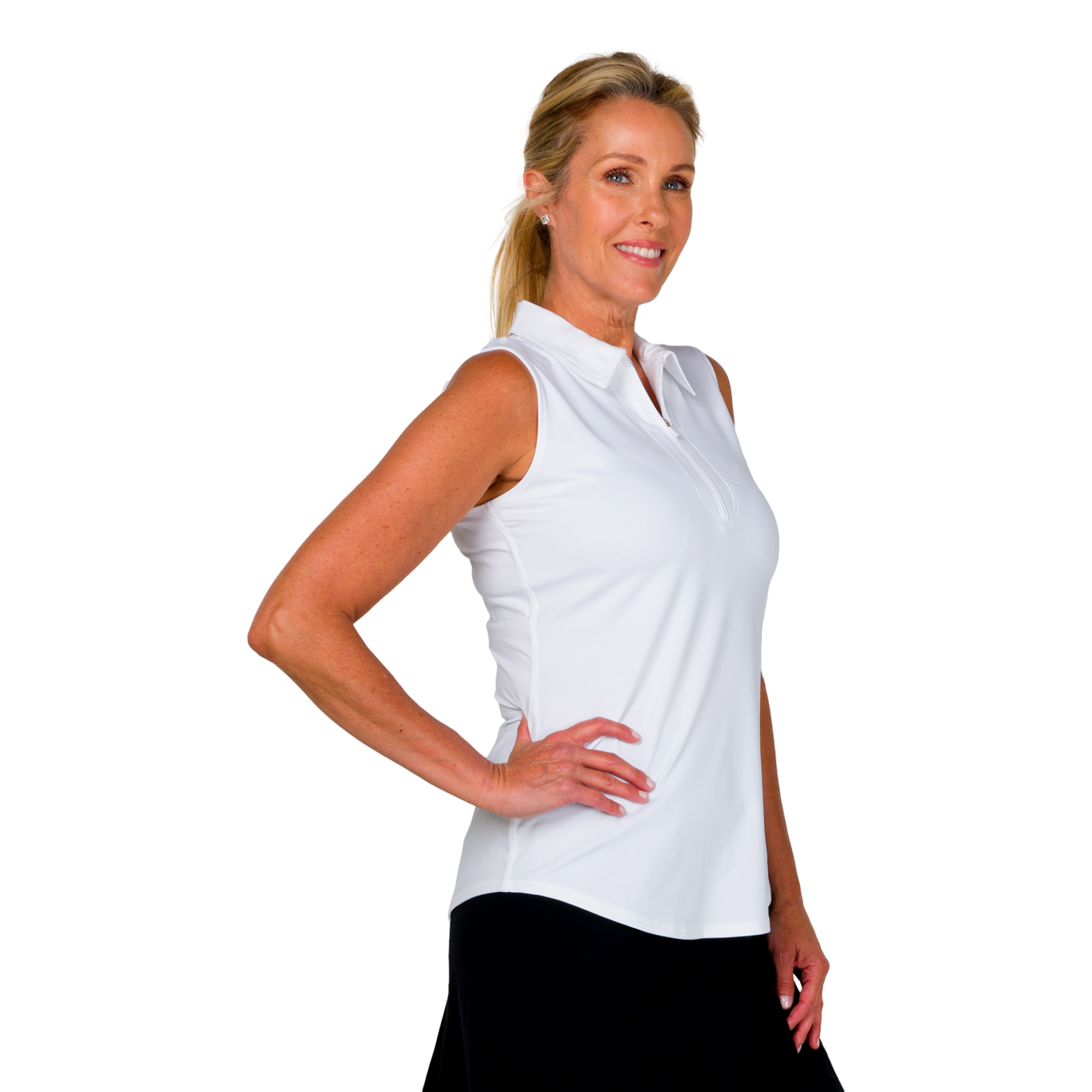 Solid Women's Sleeveless Golf Polo Shirt