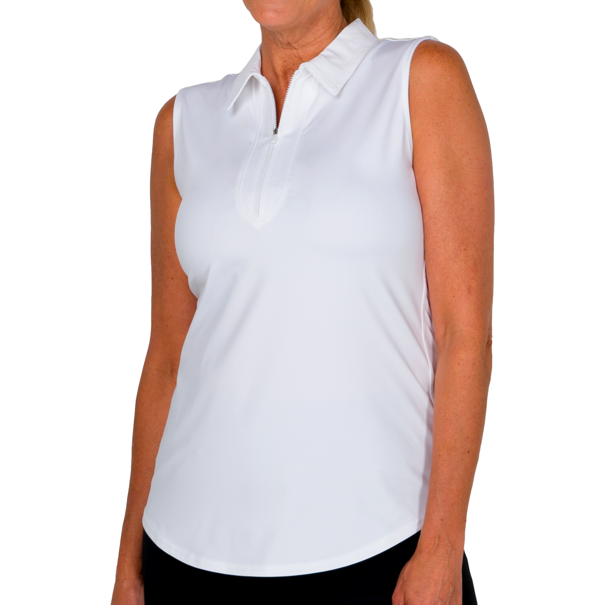 Solid Women's Sleeveless Golf Polo Shirt