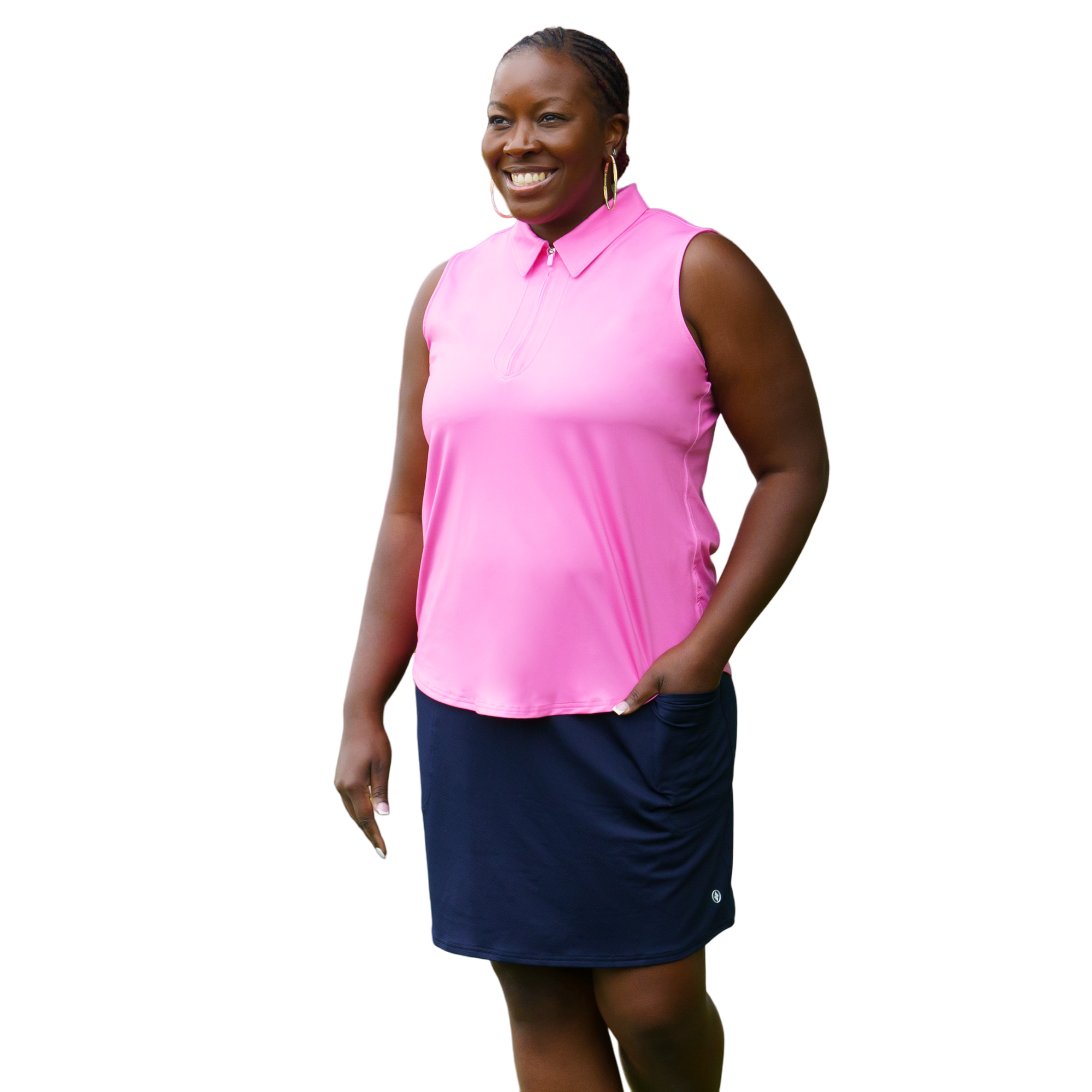 Prism Pink Women's Sleeveless Golf Polo Shirt