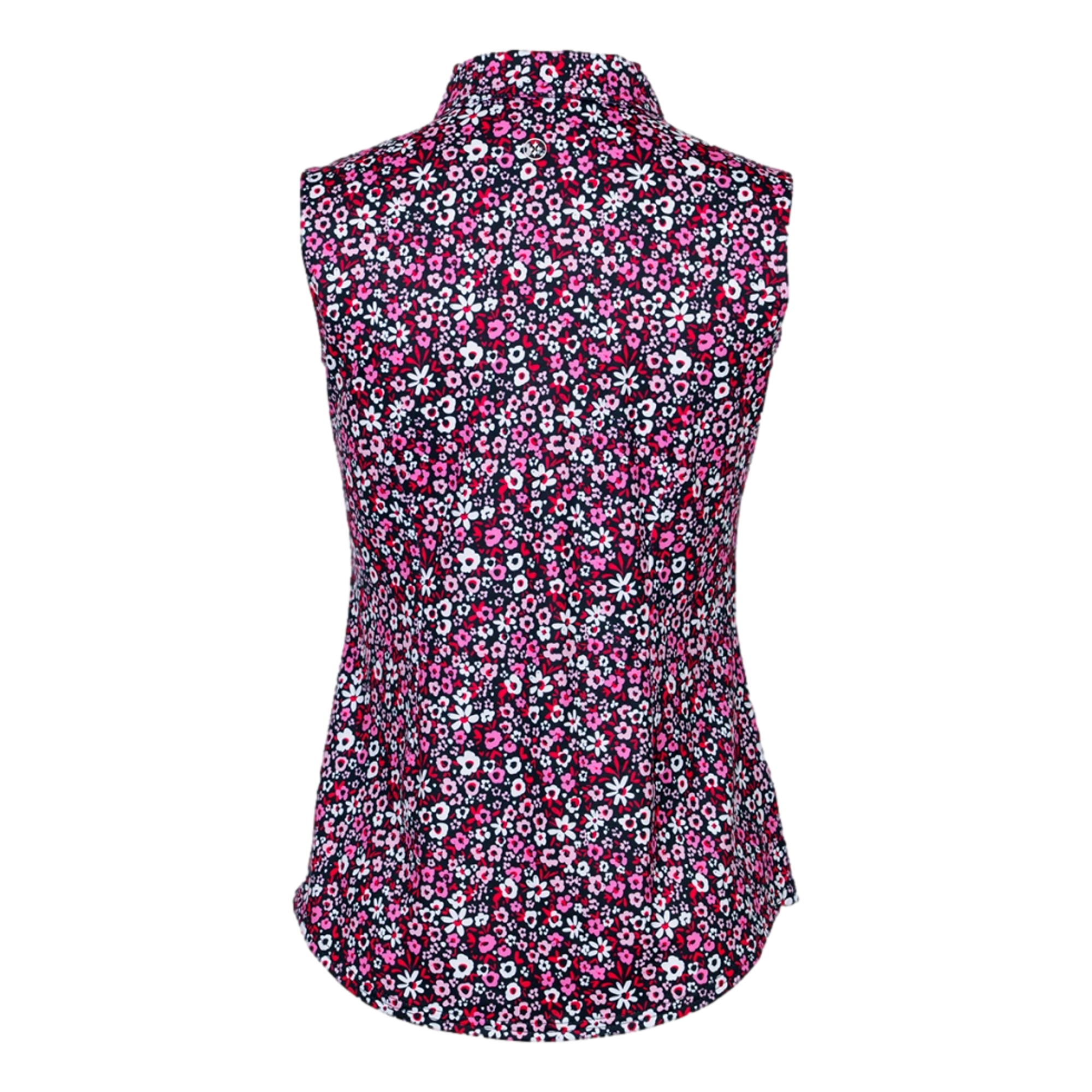 Blissful Floral Women's Sleeveless Golf Polo Shirt
