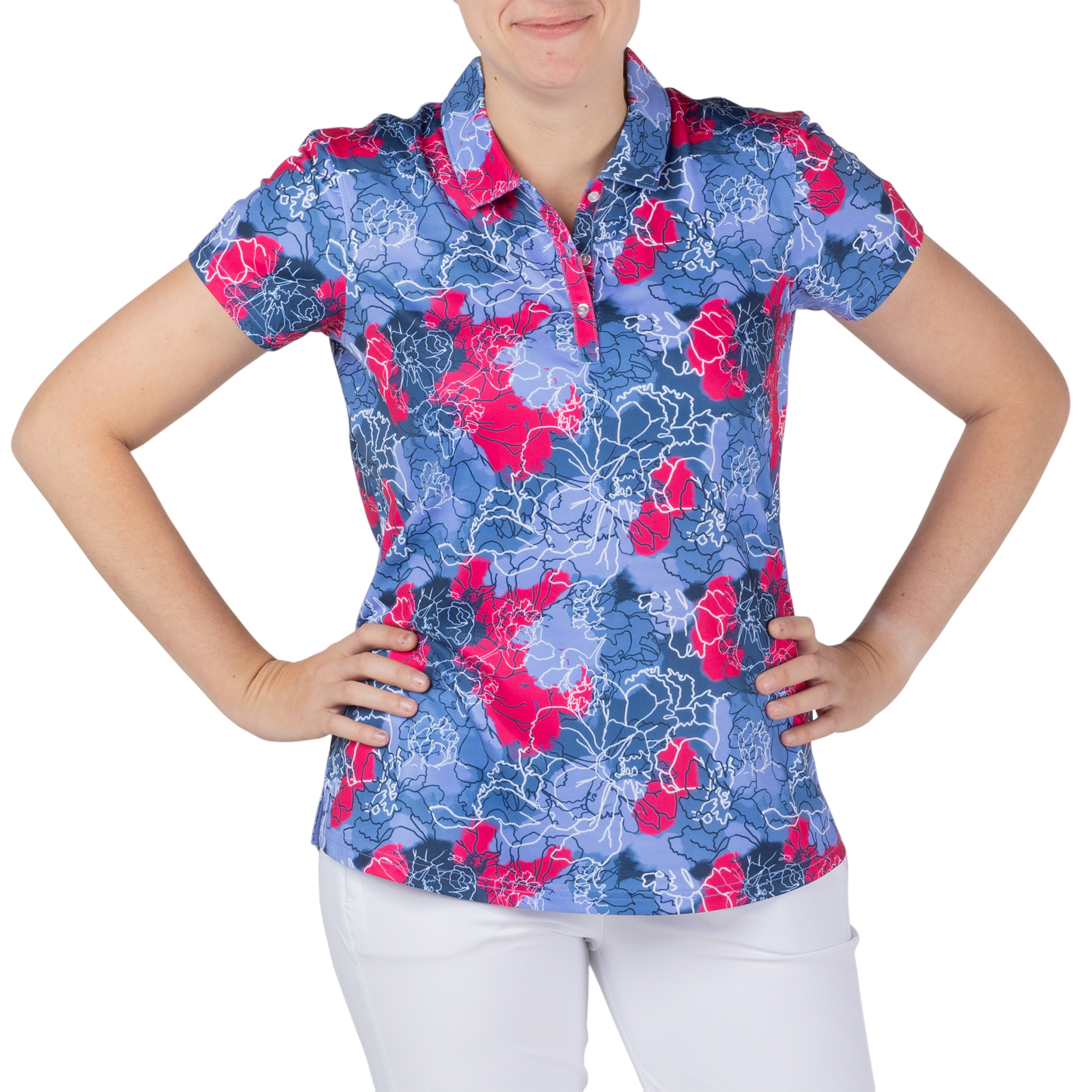 Floral Short Sleeve Polo Shirt