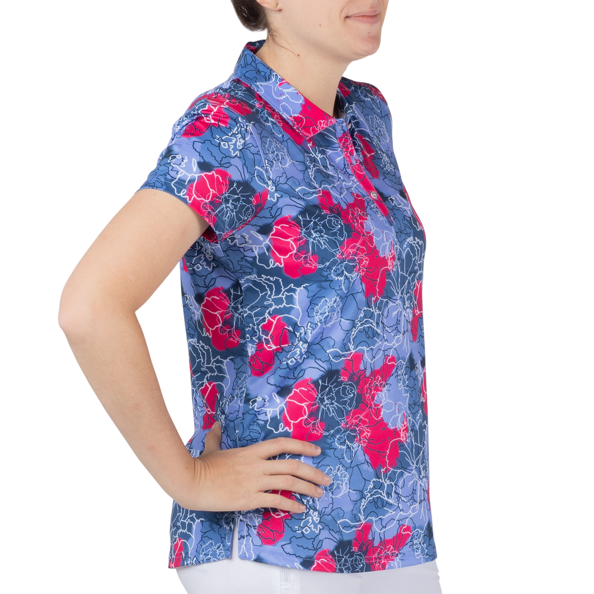 Floral Short Sleeve Polo Shirt