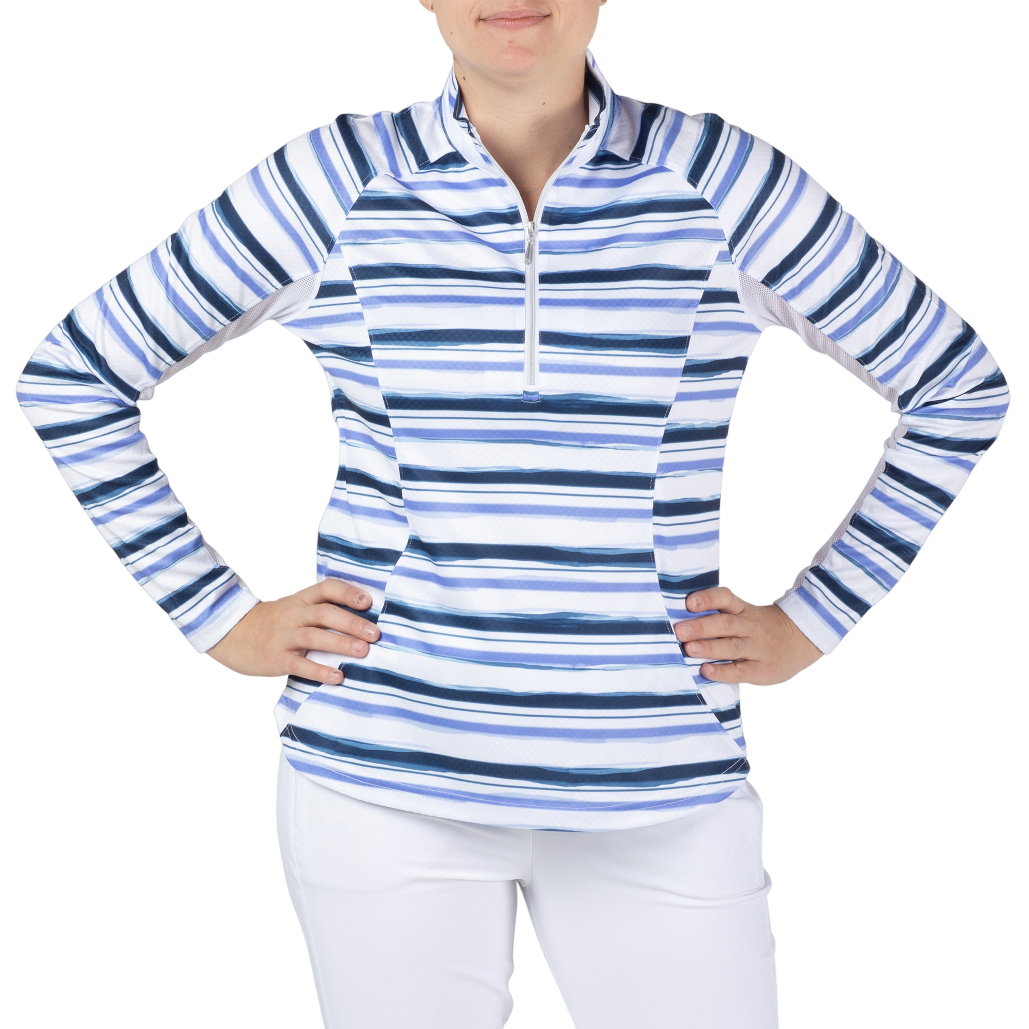 Striped Quarter Zip Pull Over